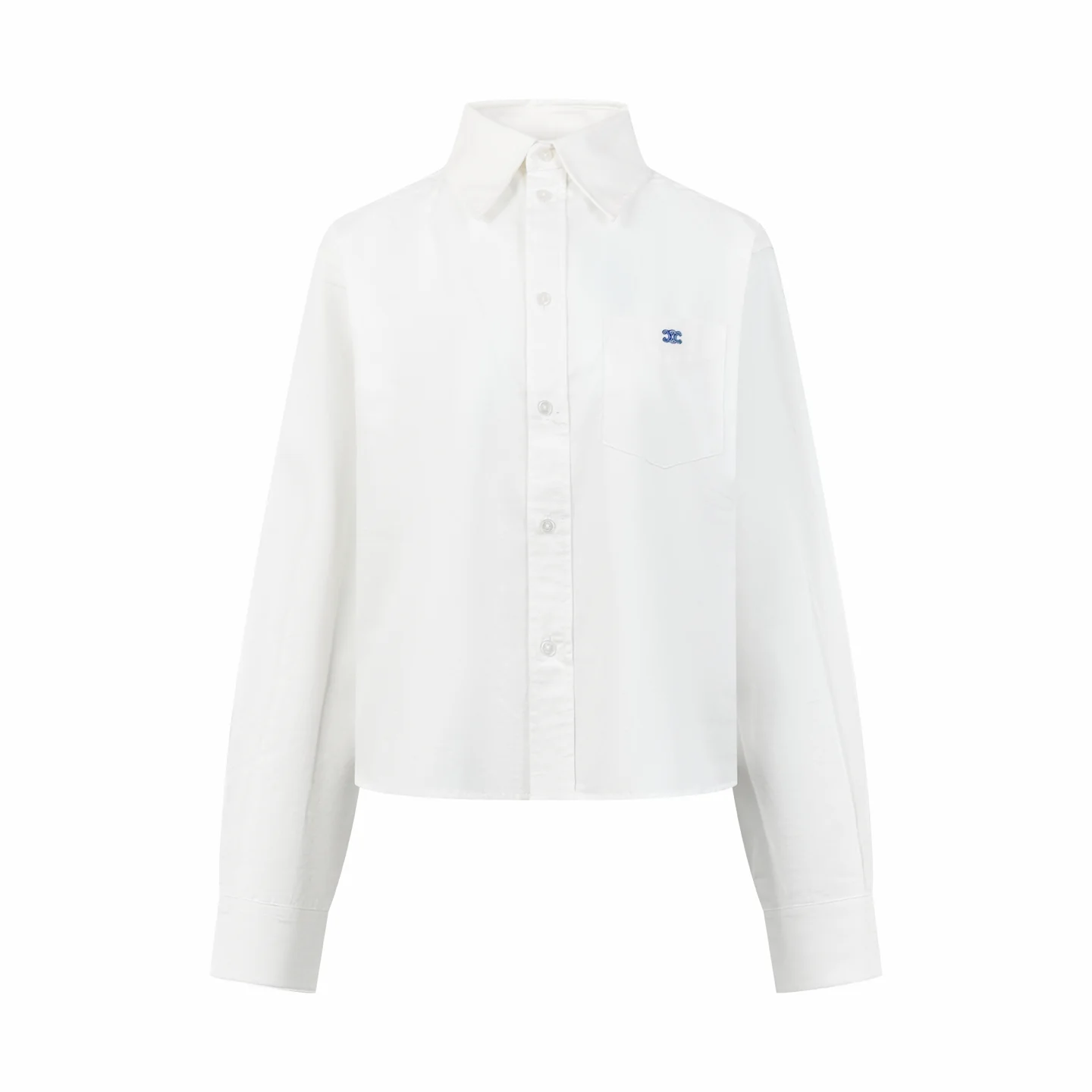 Triomphe Embroidered Cropped Cotton Shirt D27019169