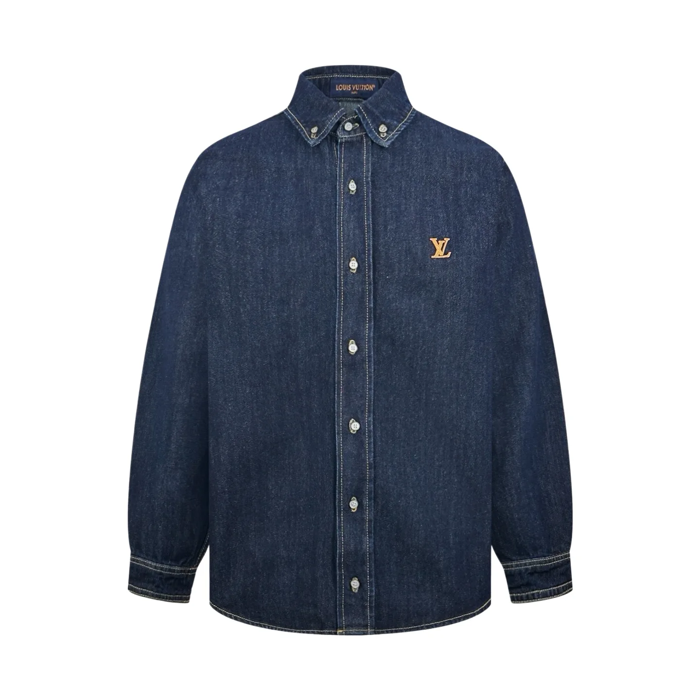 Leather Patch Logo Denim Shirt D27522320