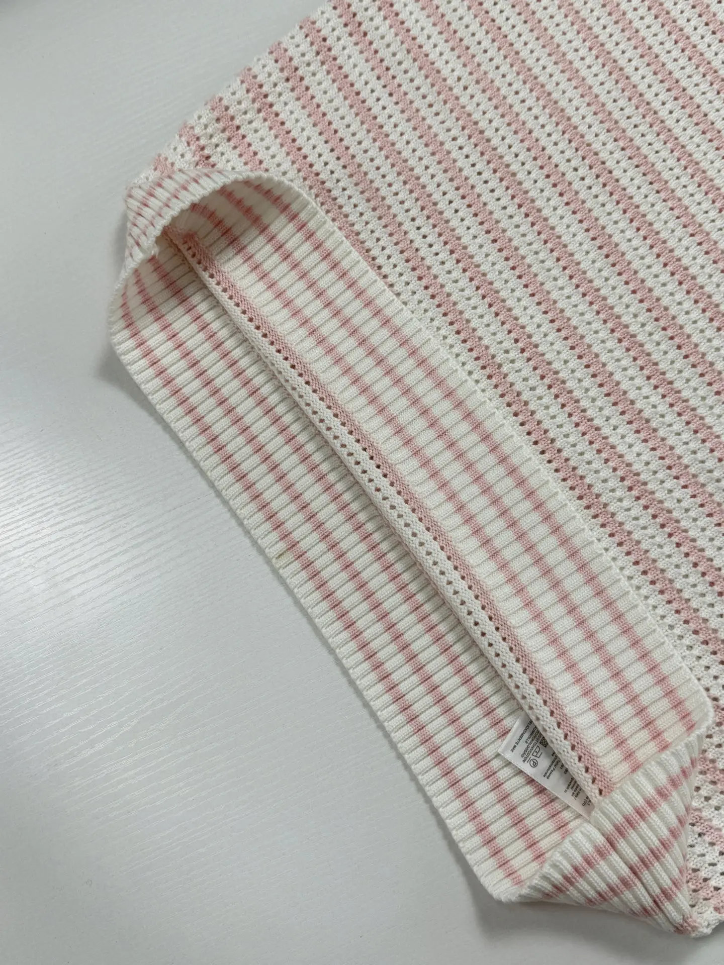 Striped Open-Knit Henley Sweater D27522029 — view 11