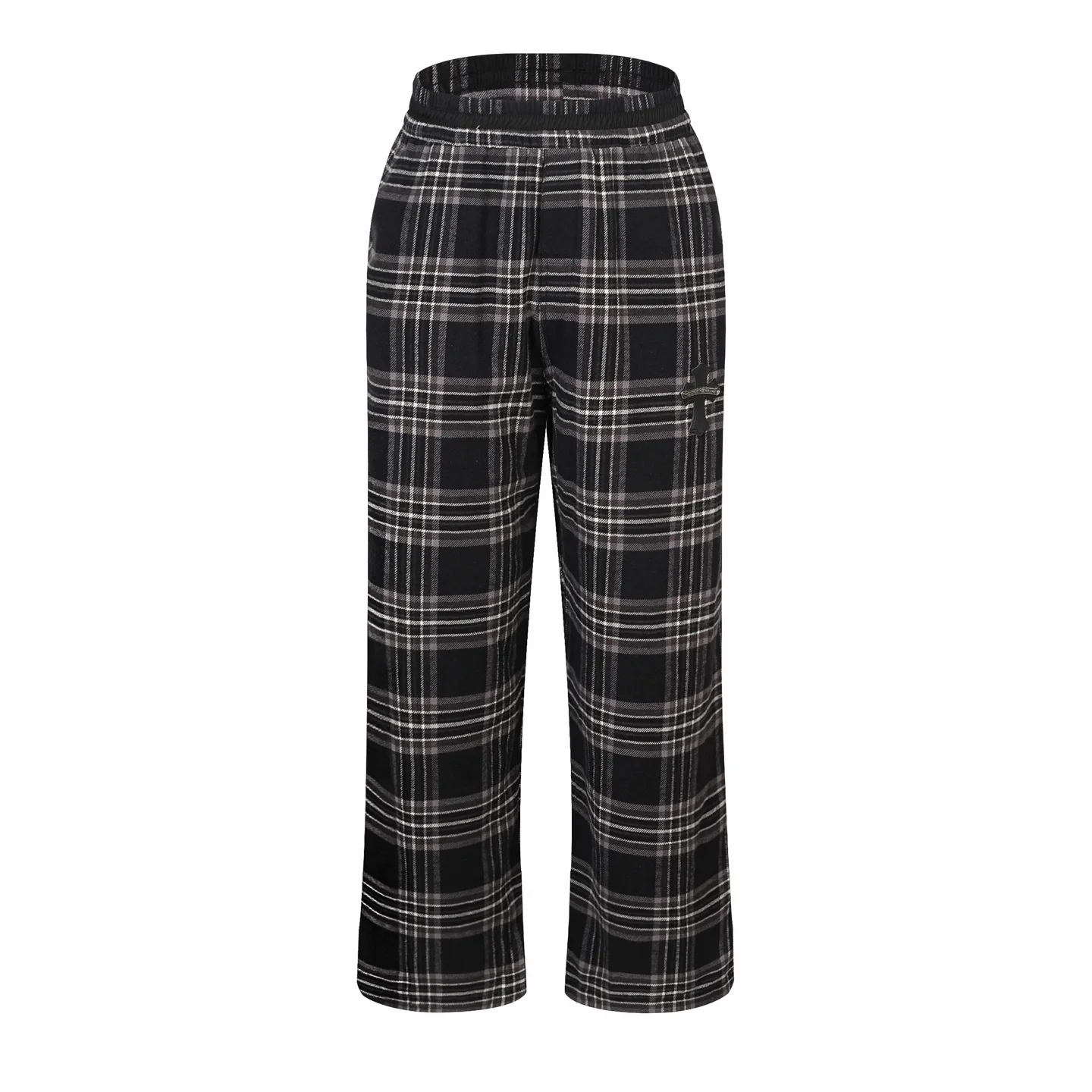 Plaid Flannel Wide-Leg Trousers D27519175