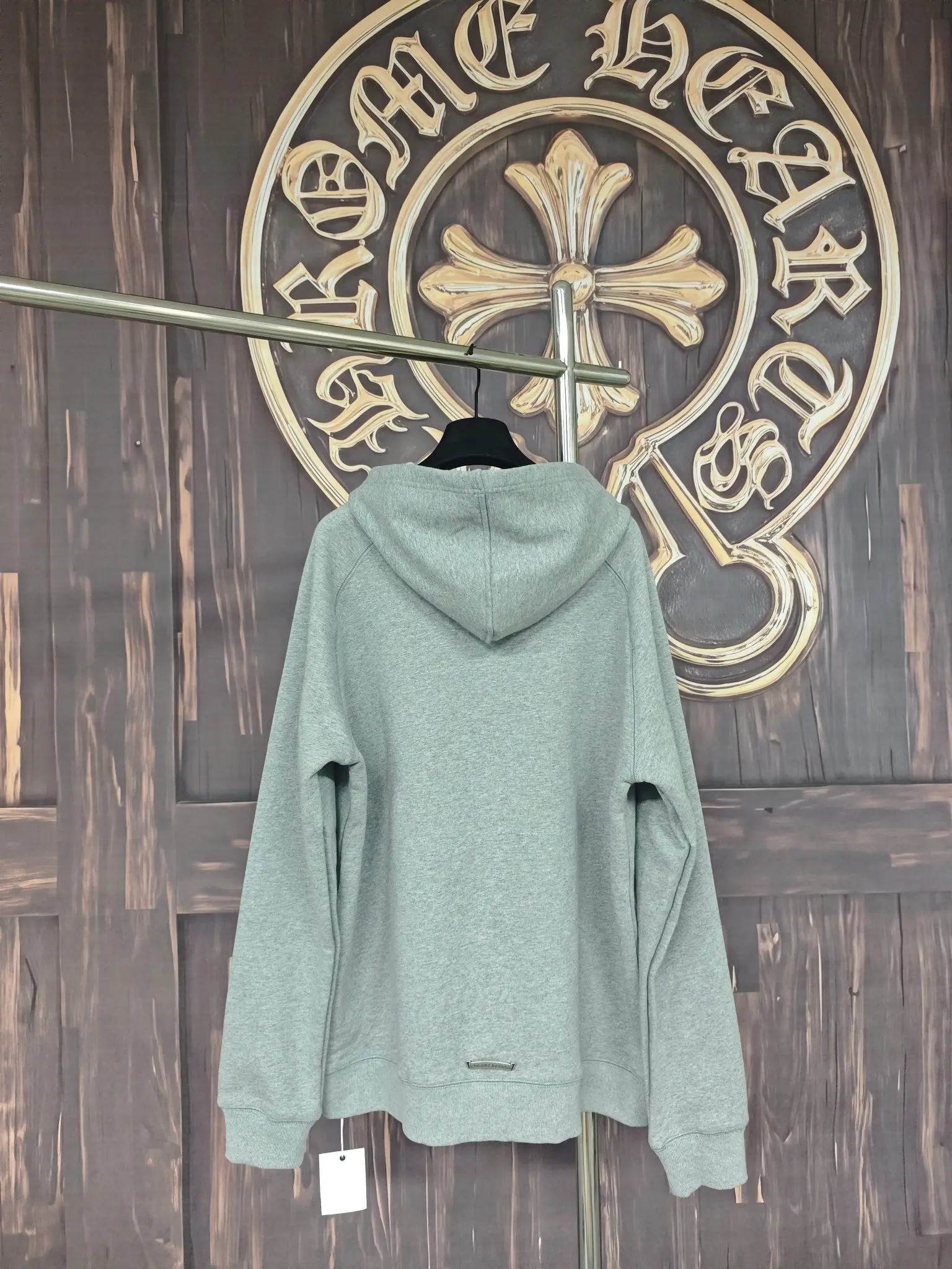 Leather Cross Patch Zip-Up Hoodie D28020294 — view 2