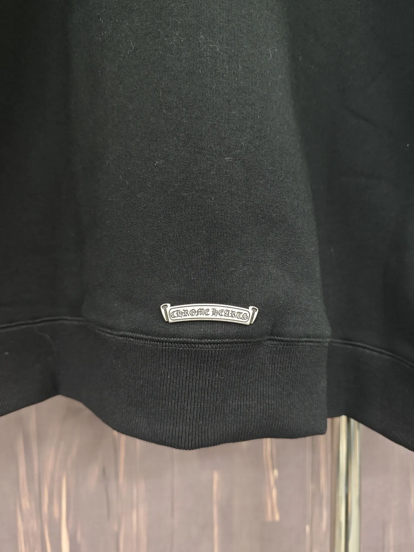 Leather-Trimmed Cross Patch Zip-Up Hoodie D28020297 — view 9