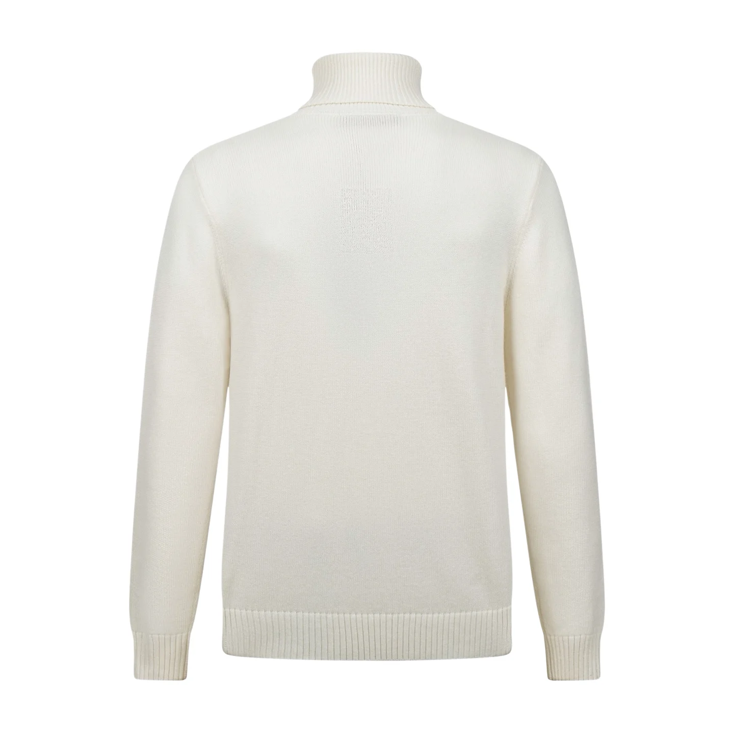 Leather Patch Roll-Neck Wool Sweater D28022400 — view 2
