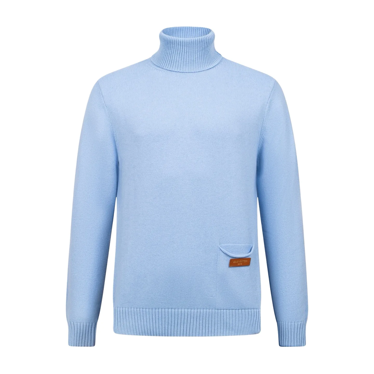 Leather-Patch Wool Rollneck Sweater D28022402