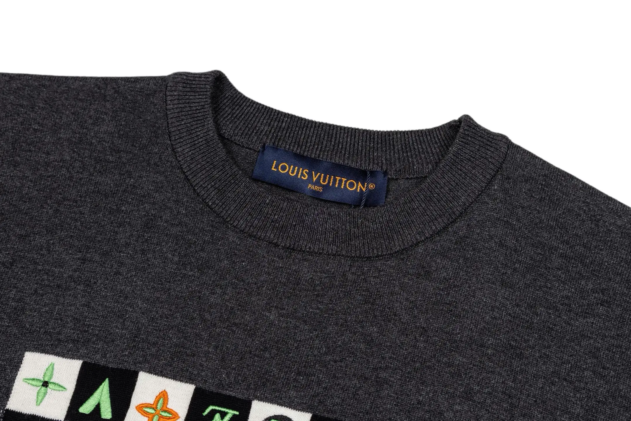 Damier Embroidered Cotton Knit T-Shirt D28022346 — view 3