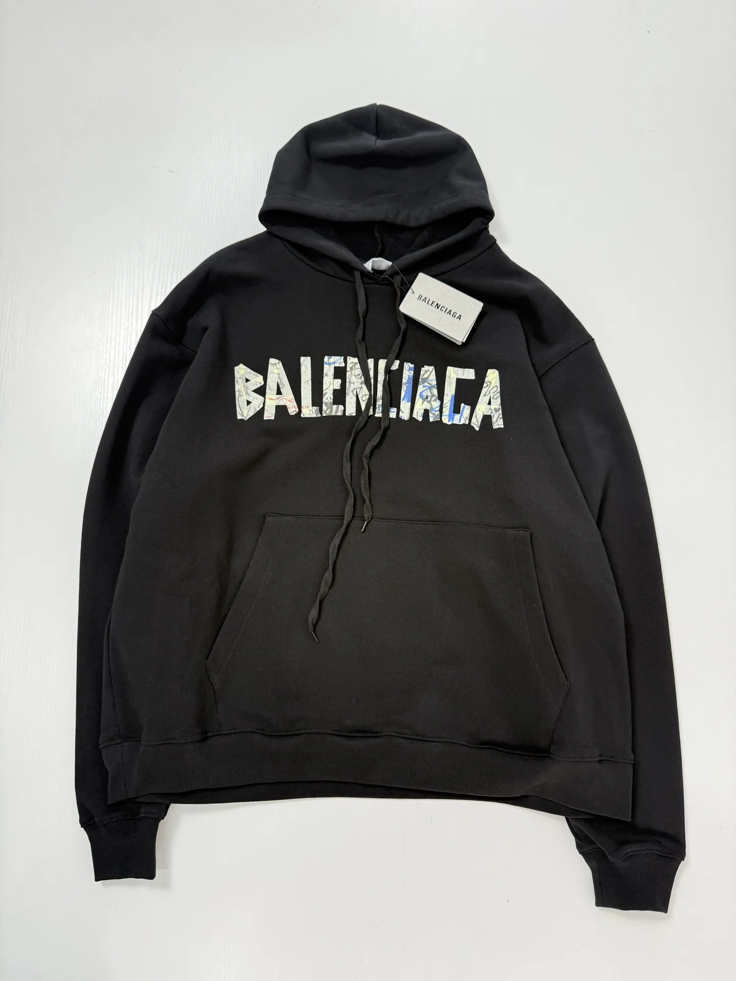 Graffiti Collage Logo Cotton-Blend Hoodie D28022042 — view 3