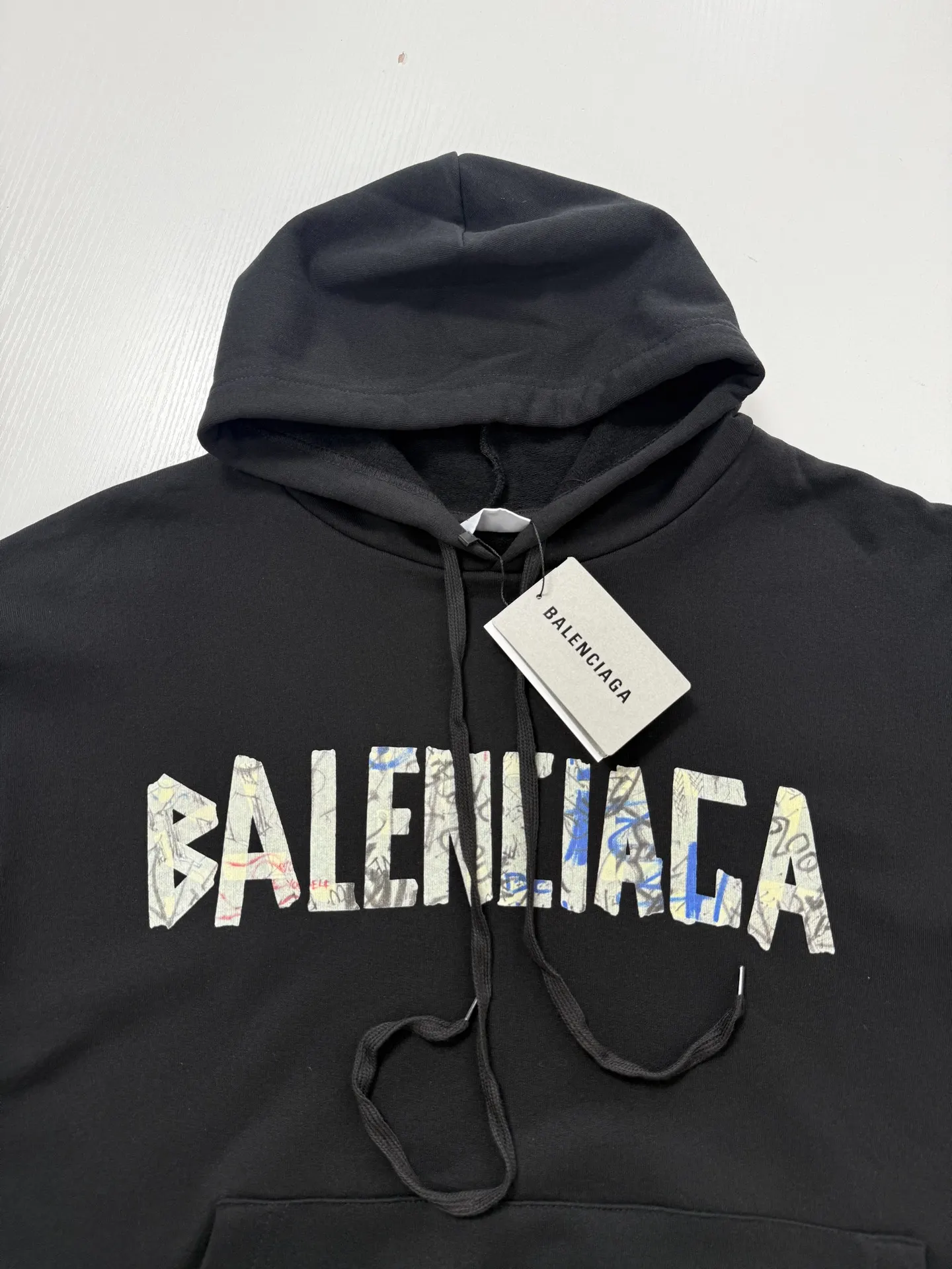 Graffiti Collage Logo Cotton-Blend Hoodie D28022042 — view 4