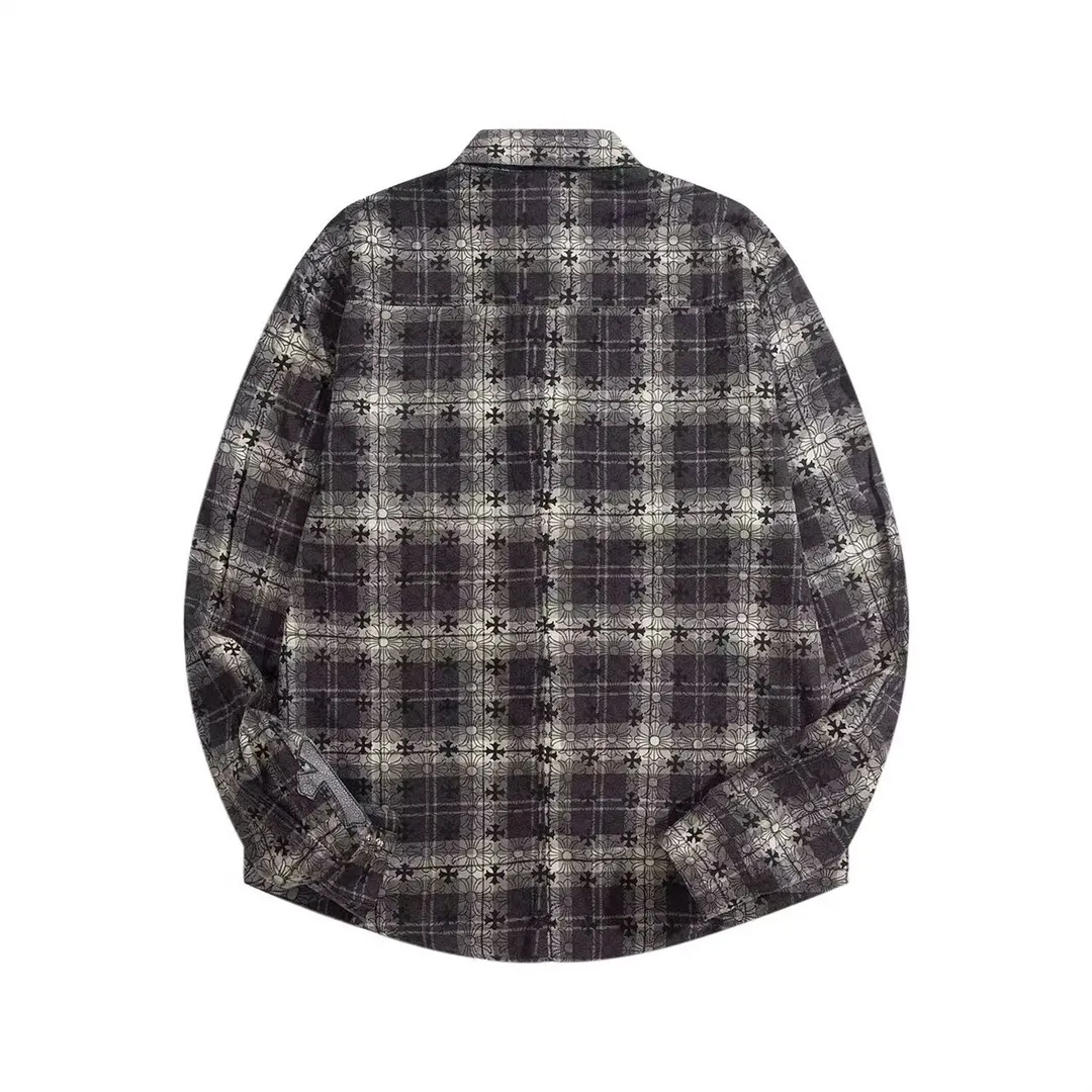 Logo-Jacquard Plaid Flannel Shirt Jacket D28013434 — view 2