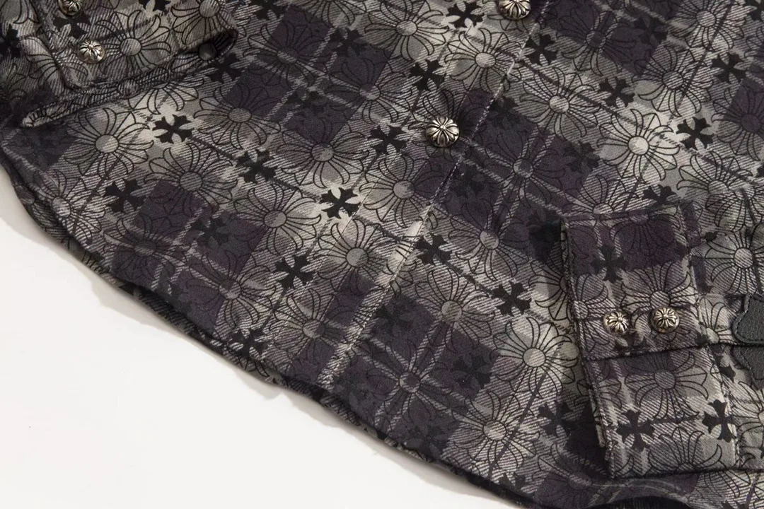 Logo-Jacquard Plaid Flannel Shirt Jacket D28013434 — view 6
