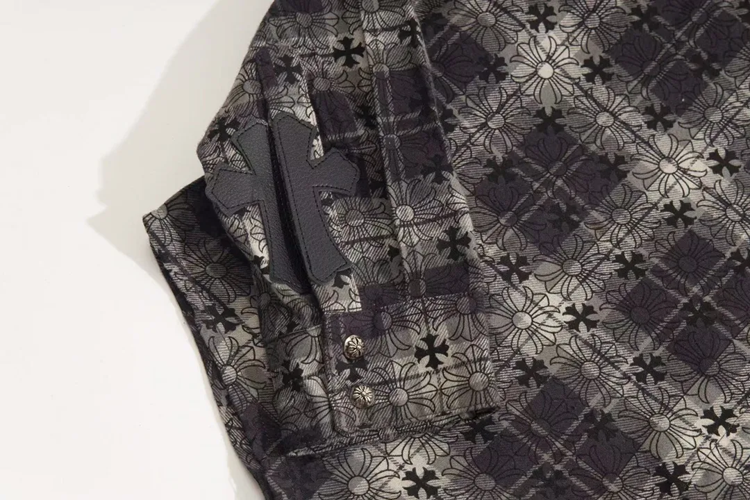 Logo-Jacquard Plaid Flannel Shirt Jacket D28013434 — view 7