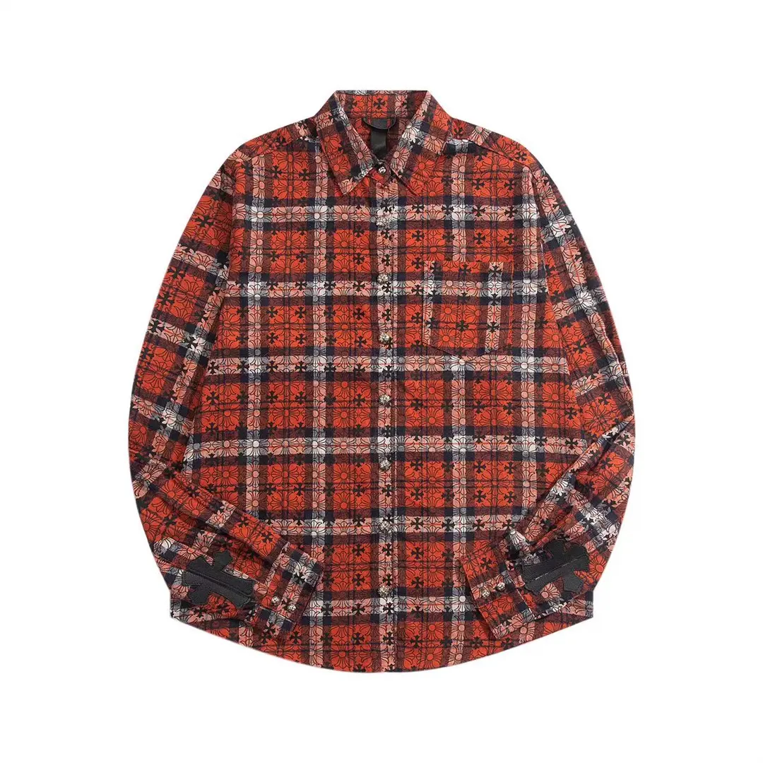 Logo-Print Plaid Flannel Shirt Jacket D28013435