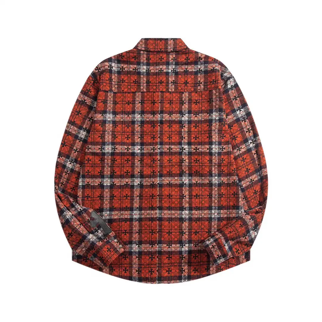 Logo-Print Plaid Flannel Shirt Jacket D28013435 — view 2