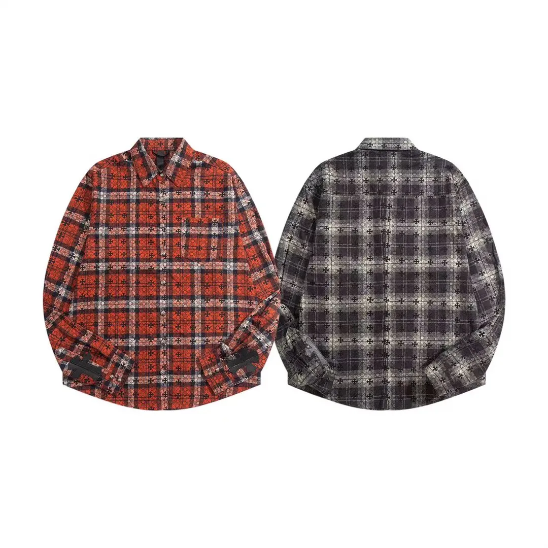 Logo-Print Plaid Flannel Shirt Jacket D28013435 — view 3