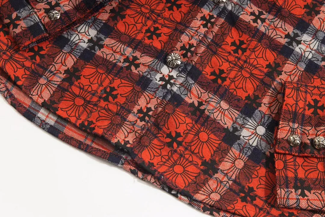 Logo-Print Plaid Flannel Shirt Jacket D28013435 — view 6