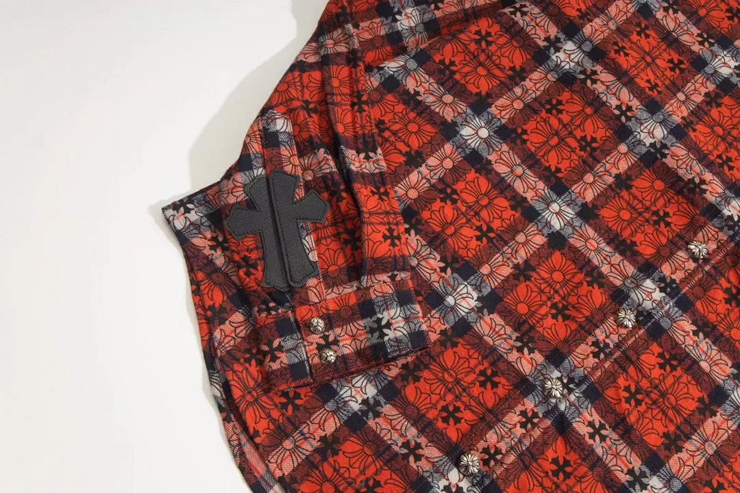 Logo-Print Plaid Flannel Shirt Jacket D28013435 — view 8