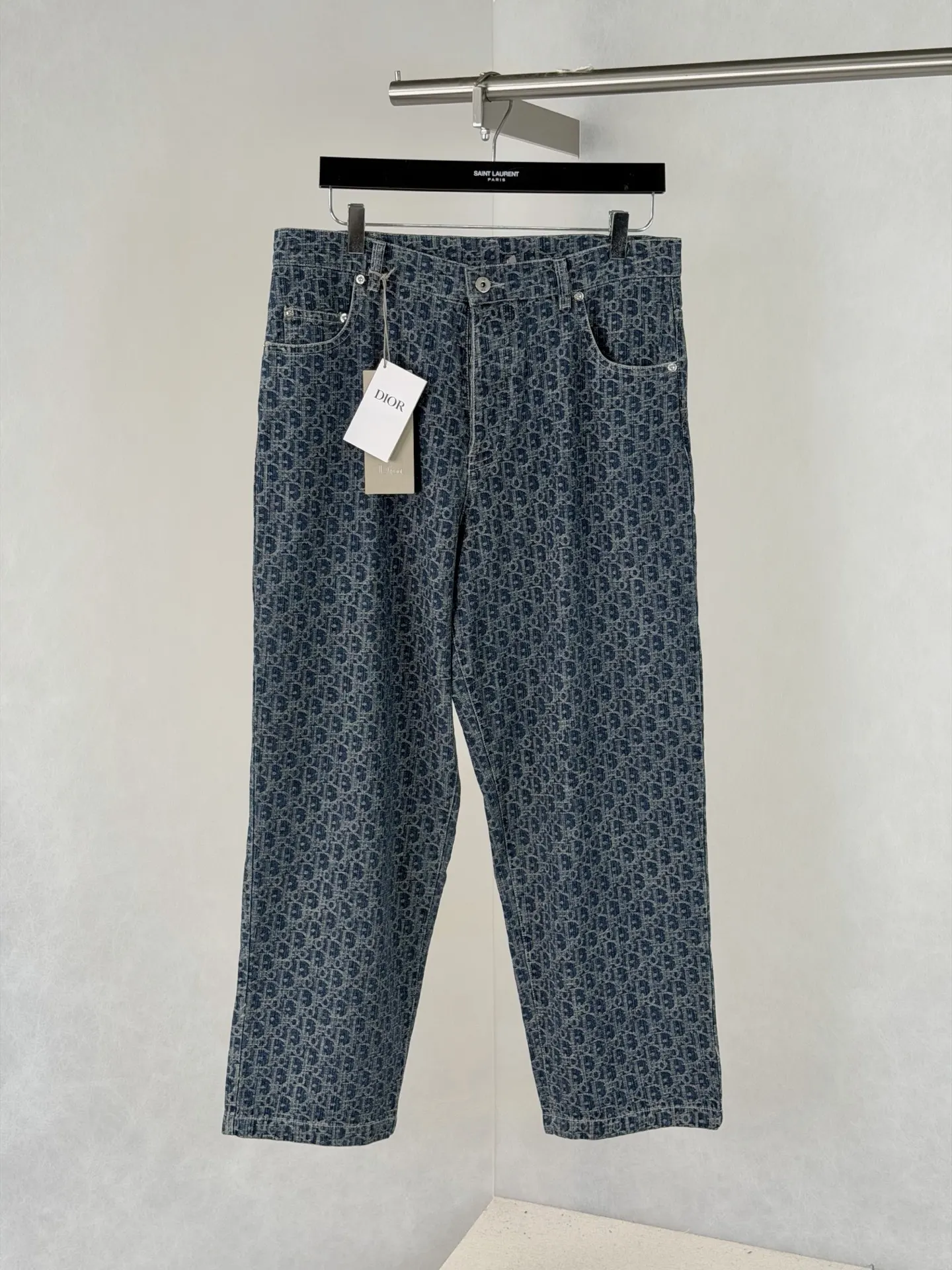 Oblique Jacquard Straight-Leg Denim Jeans D28021974