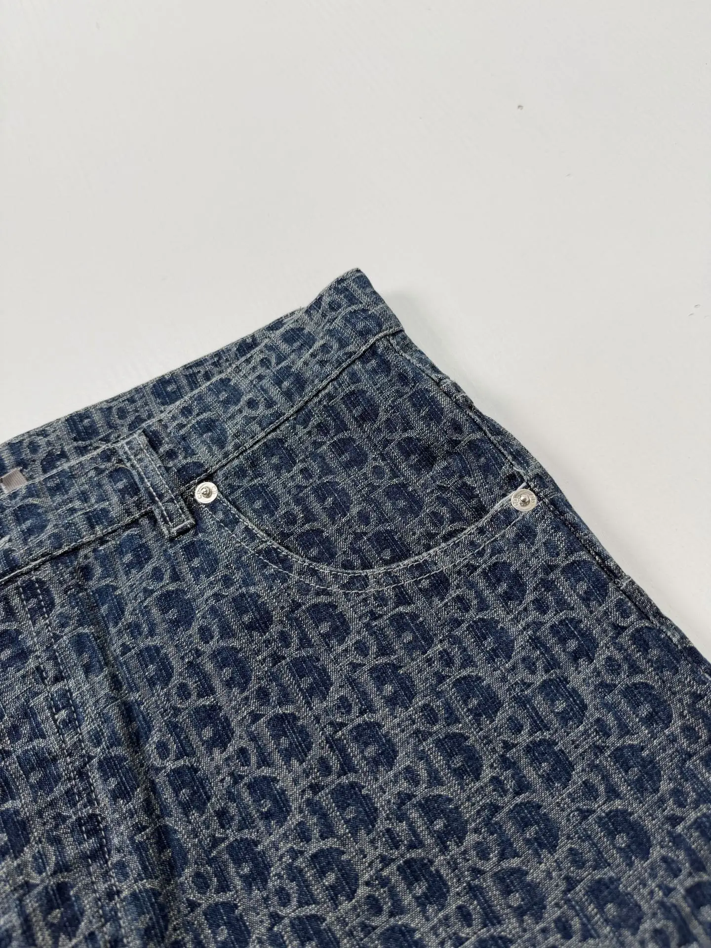 Oblique Jacquard Straight-Leg Denim Jeans D28021974 — view 4