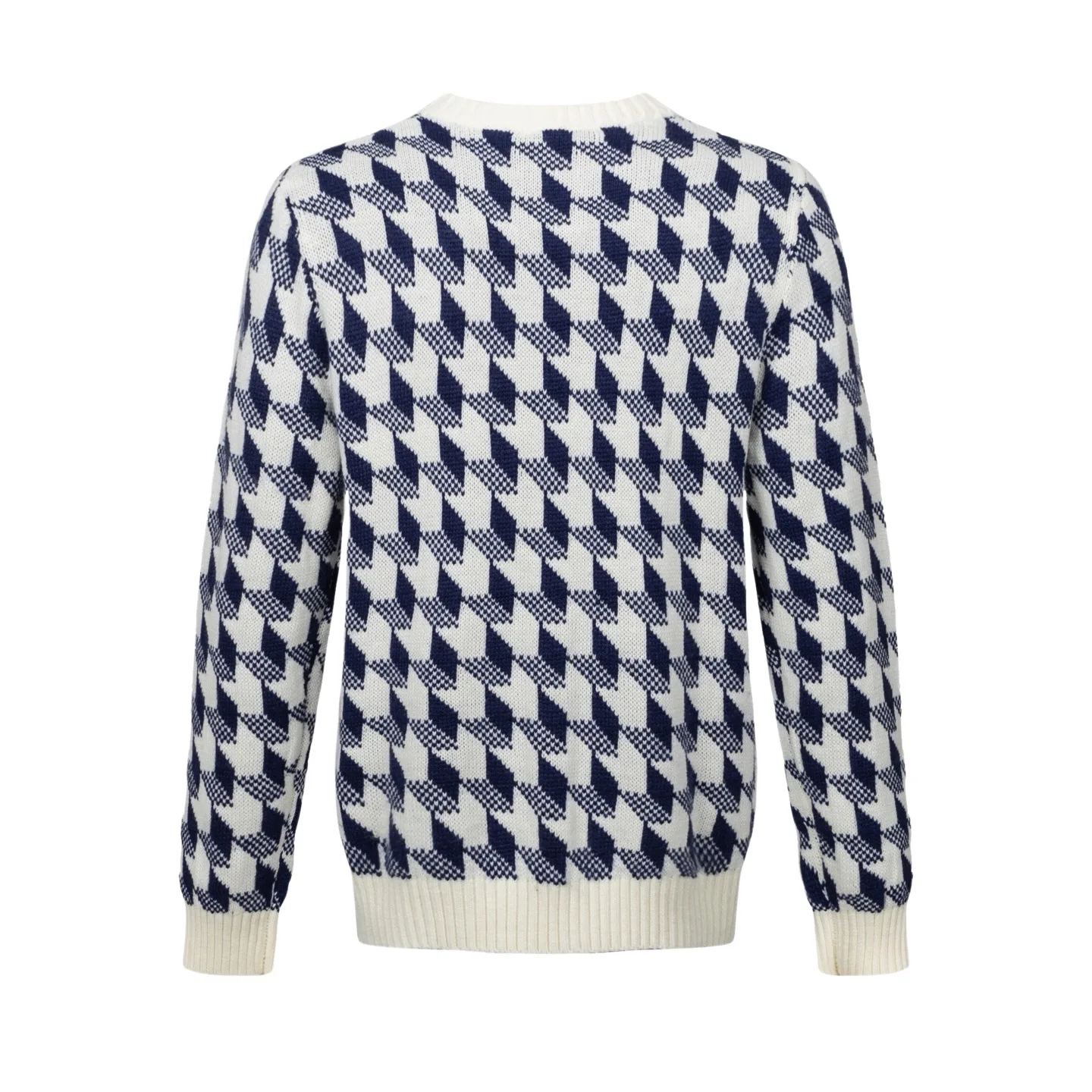 Houndstooth Jacquard Crew-Neck Sweater D28022336 — view 2
