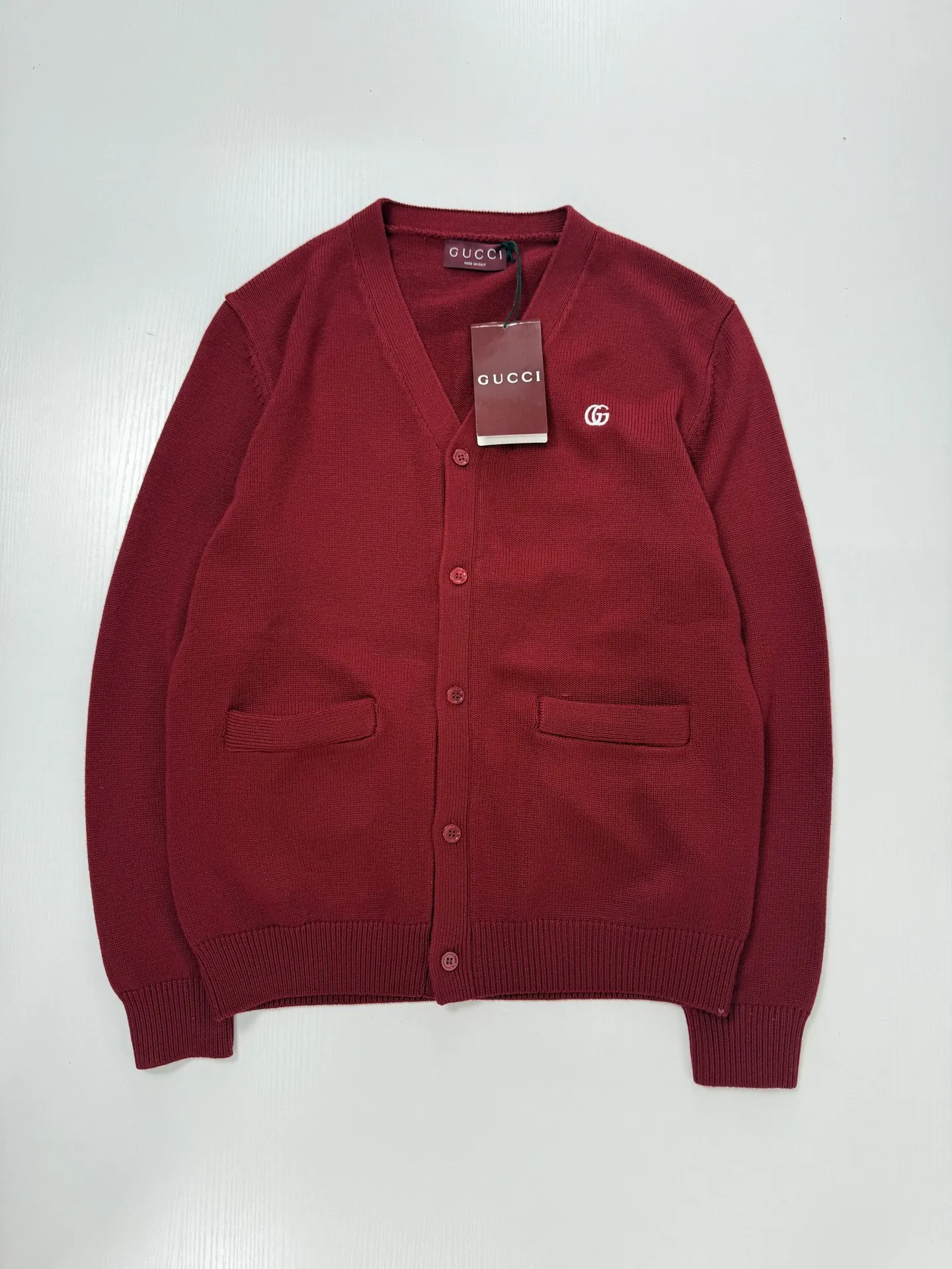 Logo-Embroidered V-Neck Knit Cardigan D28020497 — view 3