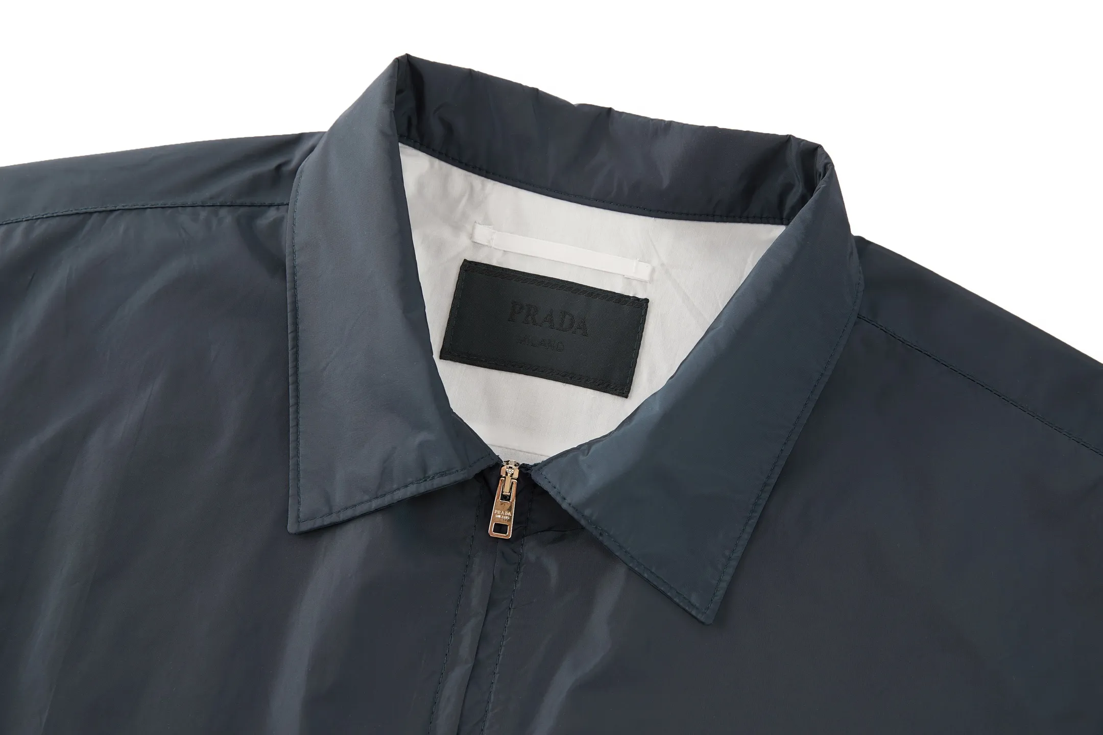 Logo-Badge Re-Nylon Zip-Up Shirt Jacket D28022382 — view 3