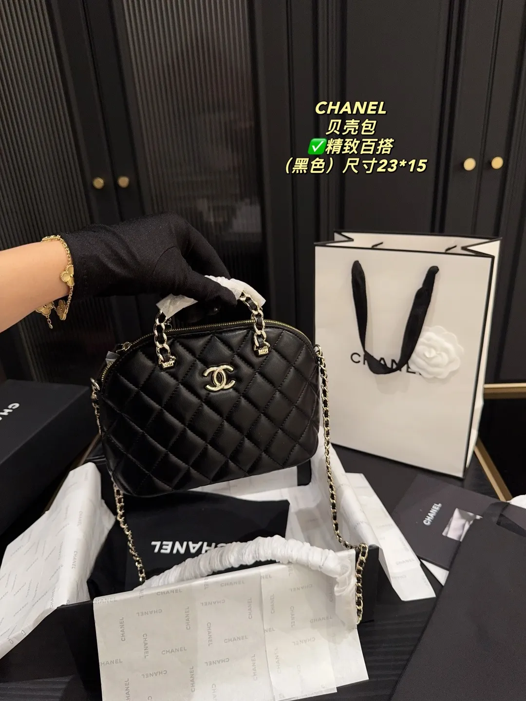 Chanel Quilted Lambskin Shell Bag D28018189