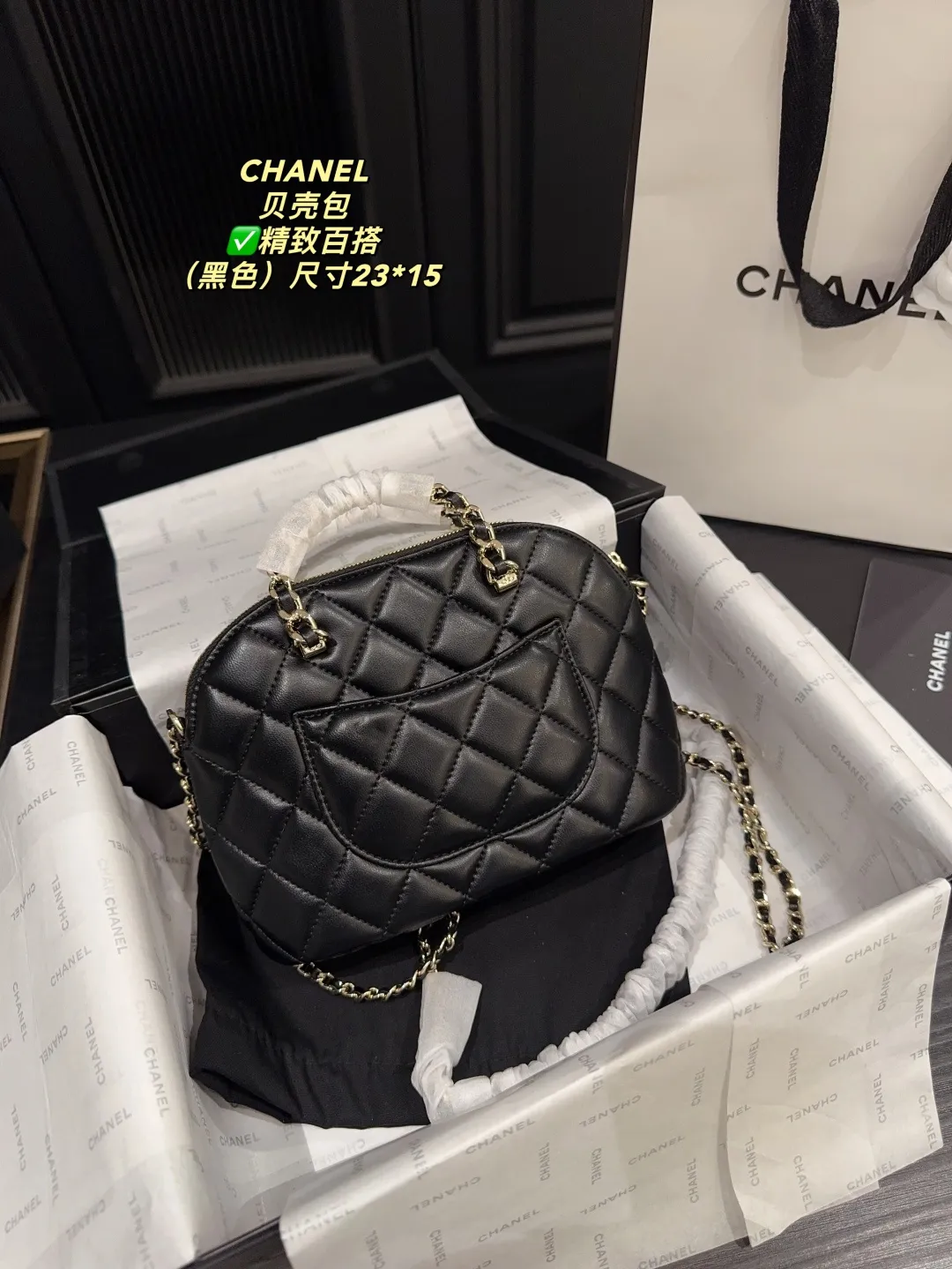 Chanel Quilted Lambskin Shell Bag D28018189 — view 5