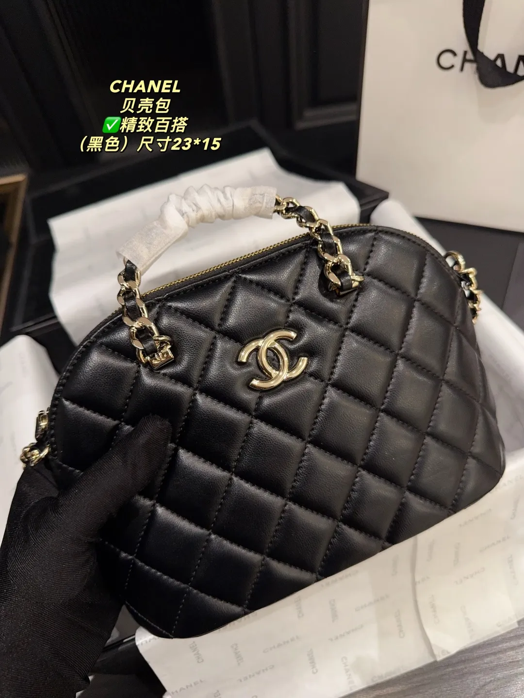 Chanel Quilted Lambskin Shell Bag D28018189 — view 7