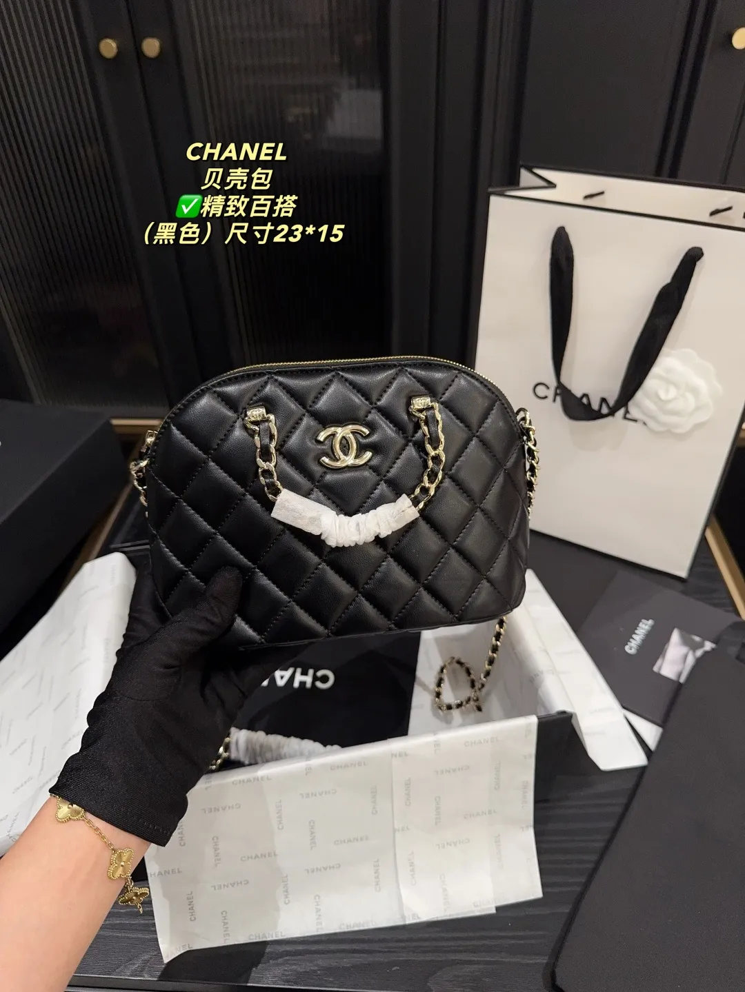 Chanel Quilted Lambskin Shell Bag D28018189 — view 8