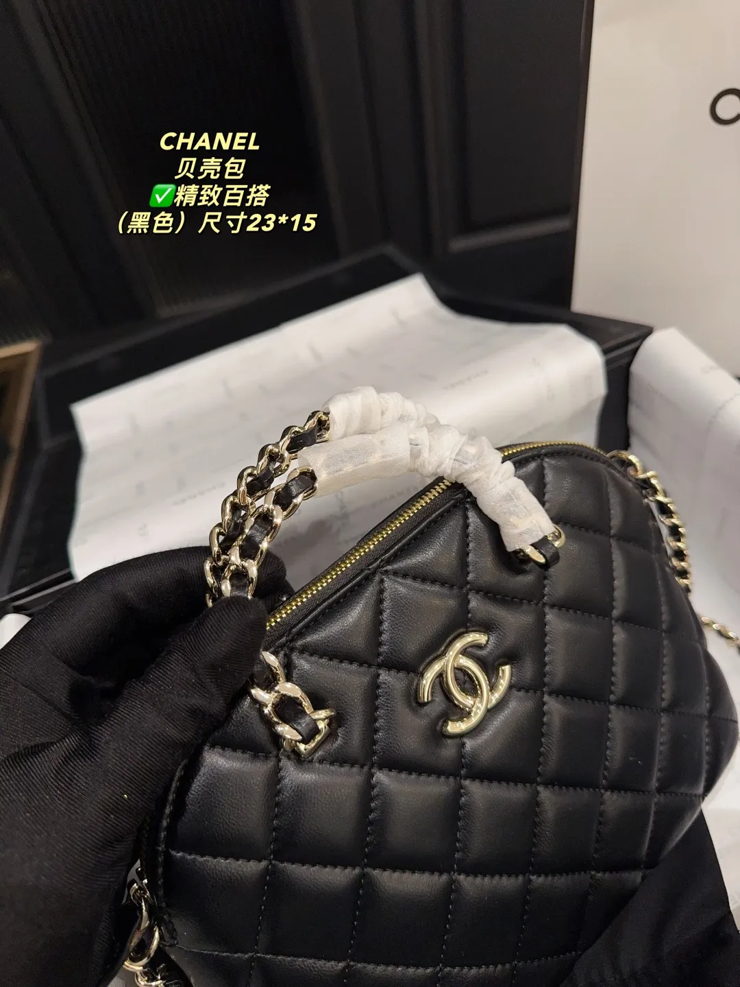 Chanel Quilted Lambskin Shell Bag D28018189 — view 9