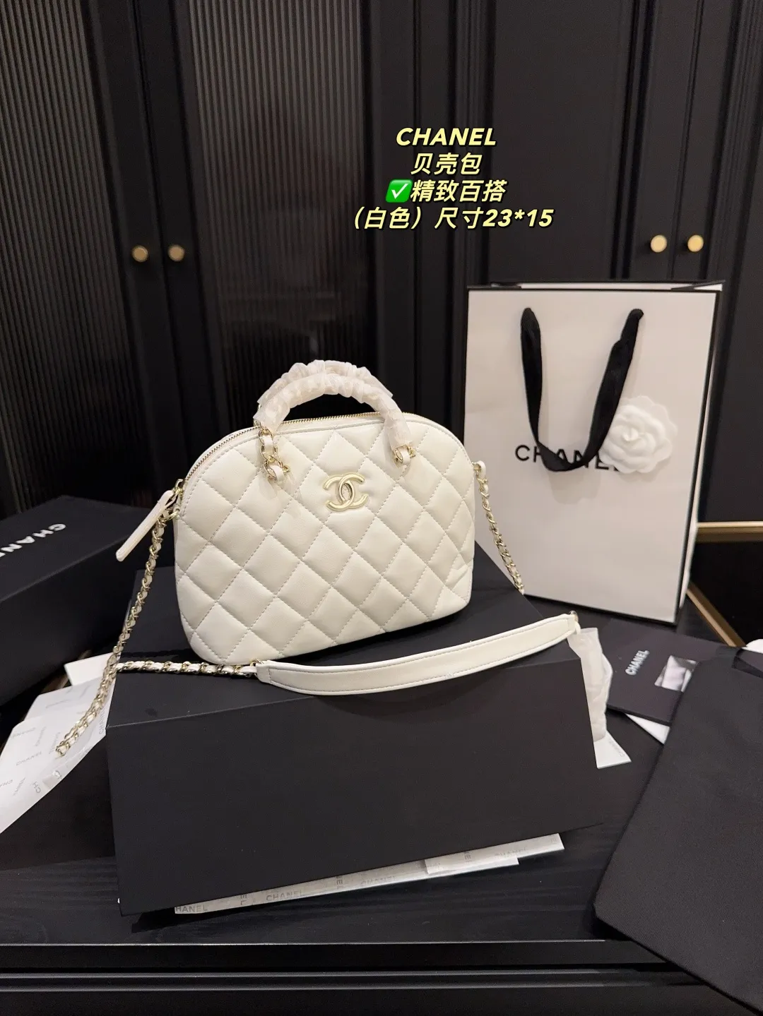 Chanel Quilted Lambskin Shell Bag D28018189 — view 10