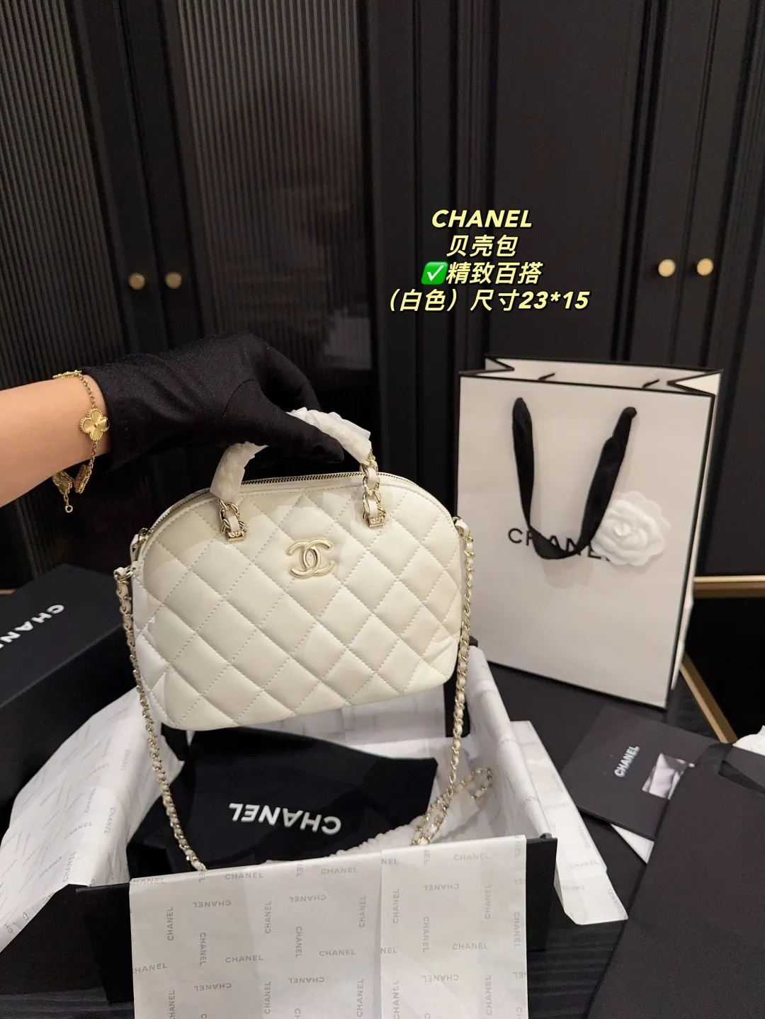 Chanel Quilted Lambskin Shell Bag D28018189 — view 12