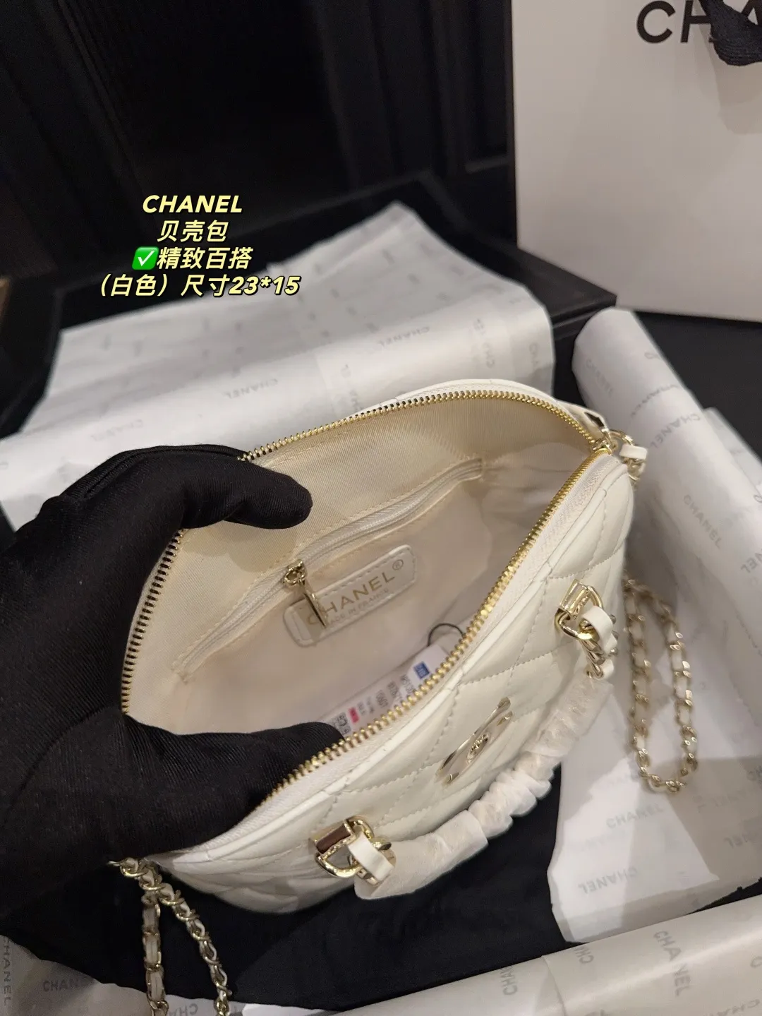 Chanel Quilted Lambskin Shell Bag D28018189 — view 16