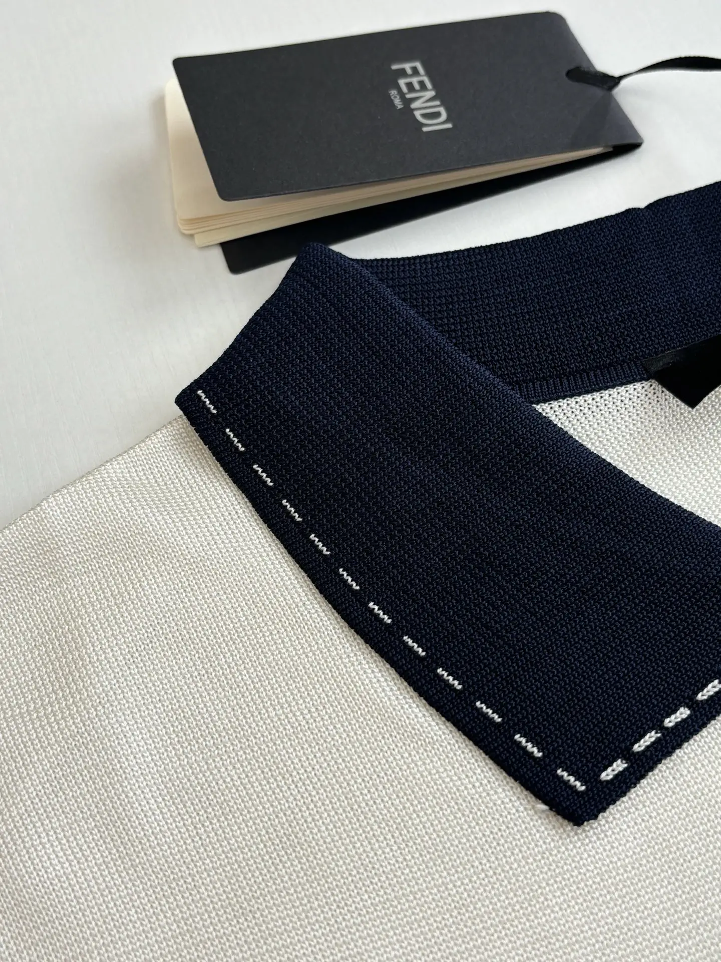 Contrast-Collar FF Jacquard Knit Polo Shirt D28518727 — view 5