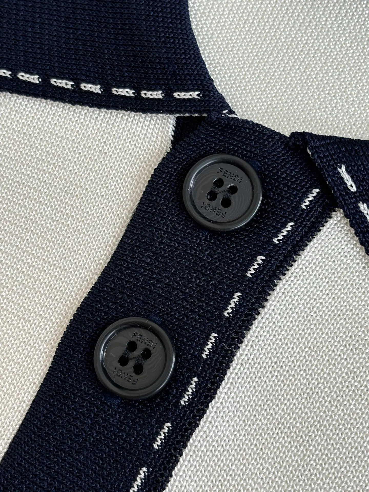 Contrast-Collar FF Jacquard Knit Polo Shirt D28518727 — view 6