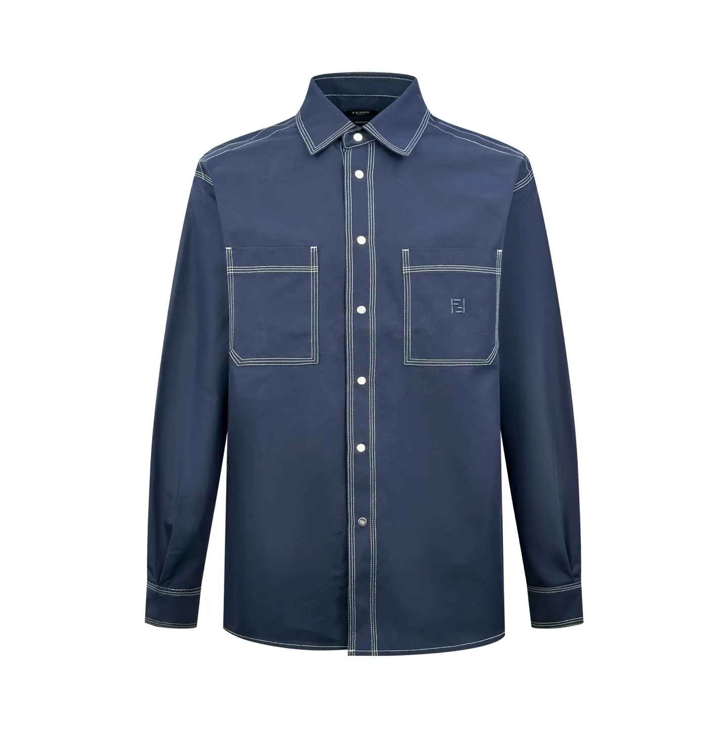 Contrast-Stitch Cotton-Blend Workwear Shirt D28519082