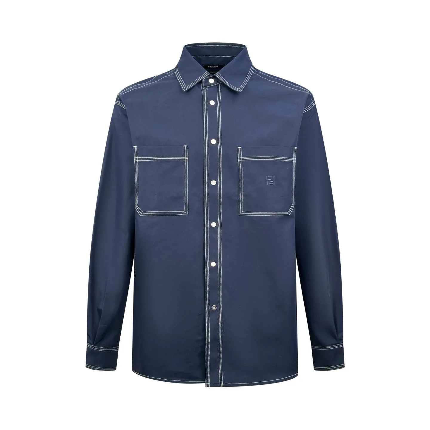 Contrast-Stitch Cotton-Blend Workwear Shirt D28519082
