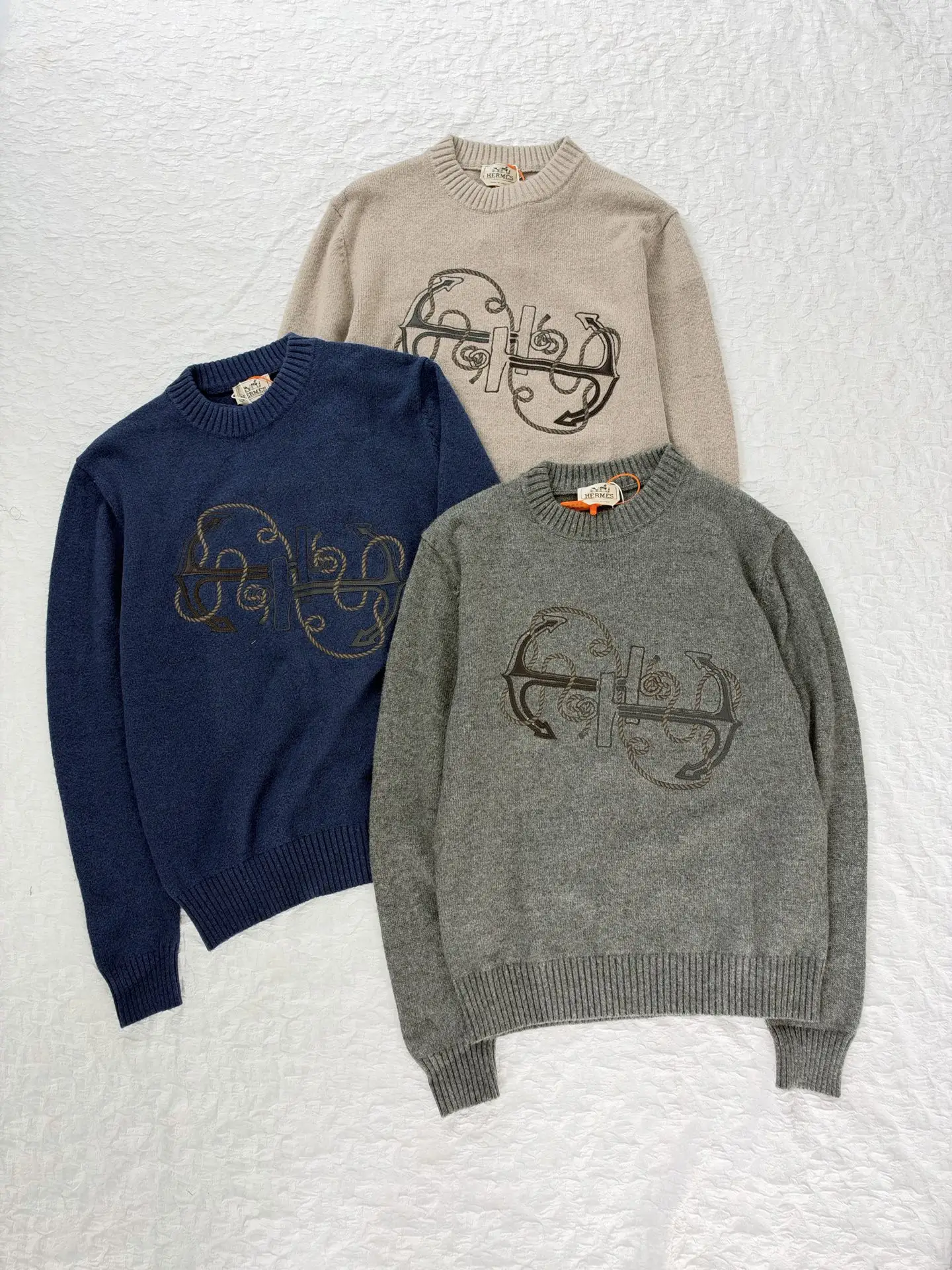 Anchor Embroidered Wool-Blend Crew-Neck Sweater D28520488 — view 4
