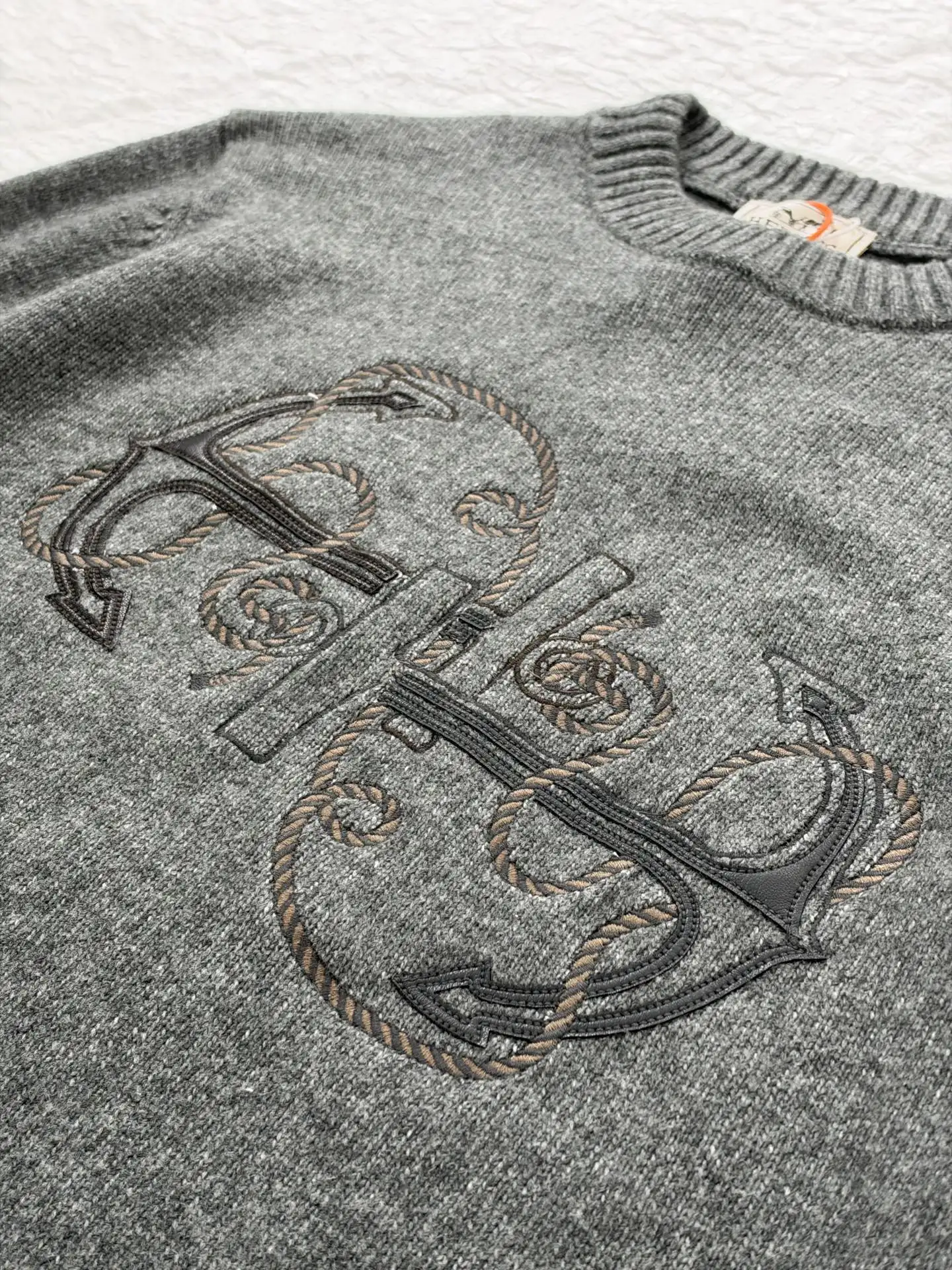 Anchor Embroidered Wool-Blend Crew-Neck Sweater D28520488 — view 5