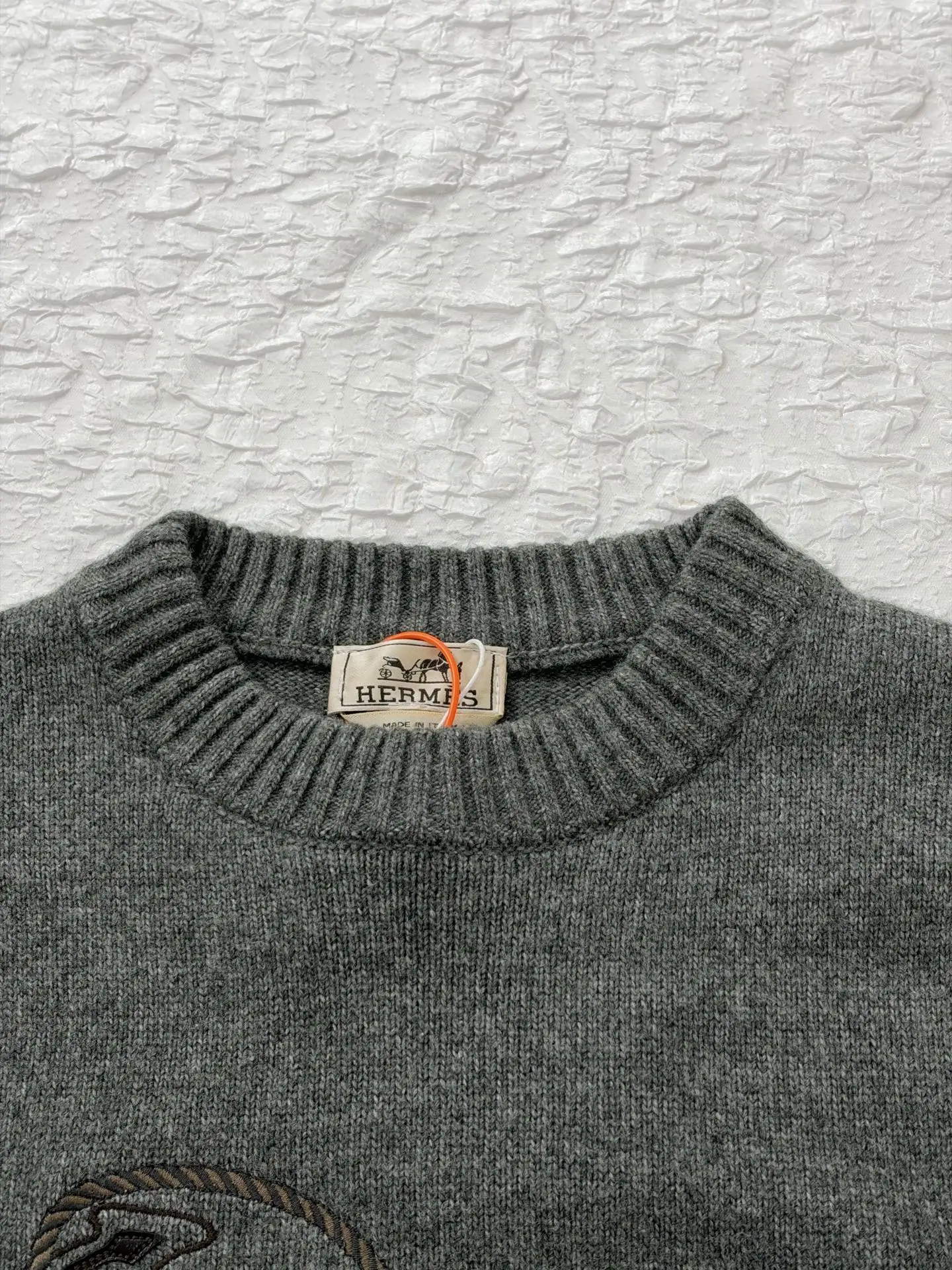 Anchor Embroidered Wool-Blend Crew-Neck Sweater D28520488 — view 9