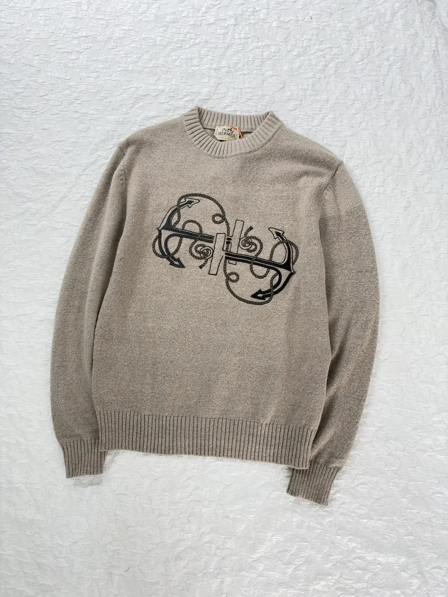 Anchor Embroidered Wool-Blend Sweater D28520487 — view 3