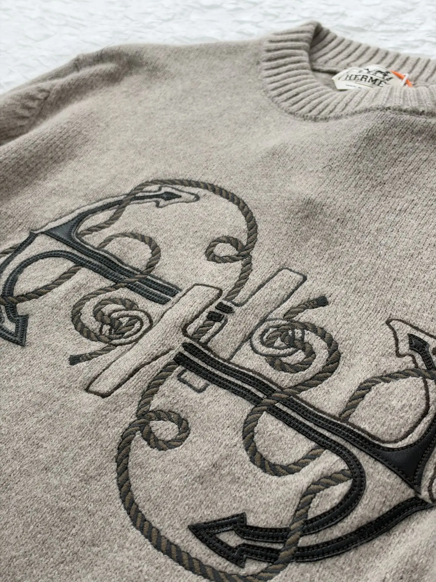 Anchor Embroidered Wool-Blend Sweater D28520487 — view 6