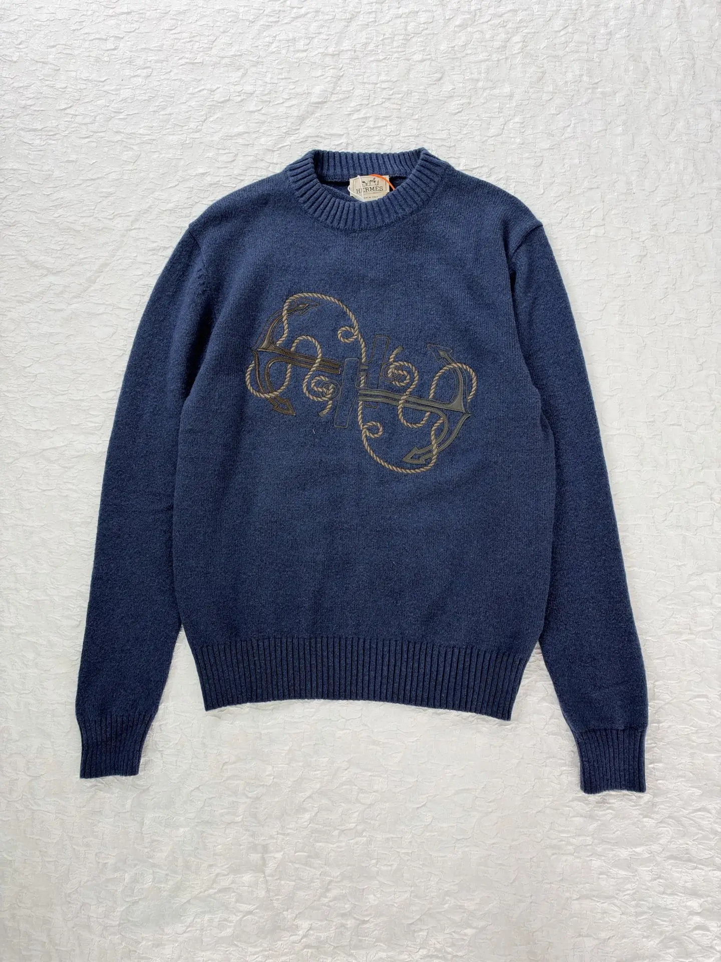 Anchor Embroidered Wool-Blend Crew-Neck Sweater D28520486 — view 3