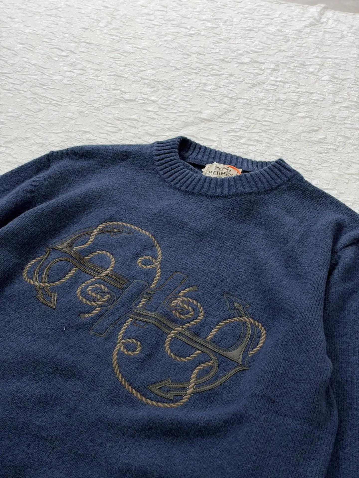 Anchor Embroidered Wool-Blend Crew-Neck Sweater D28520486 — view 5