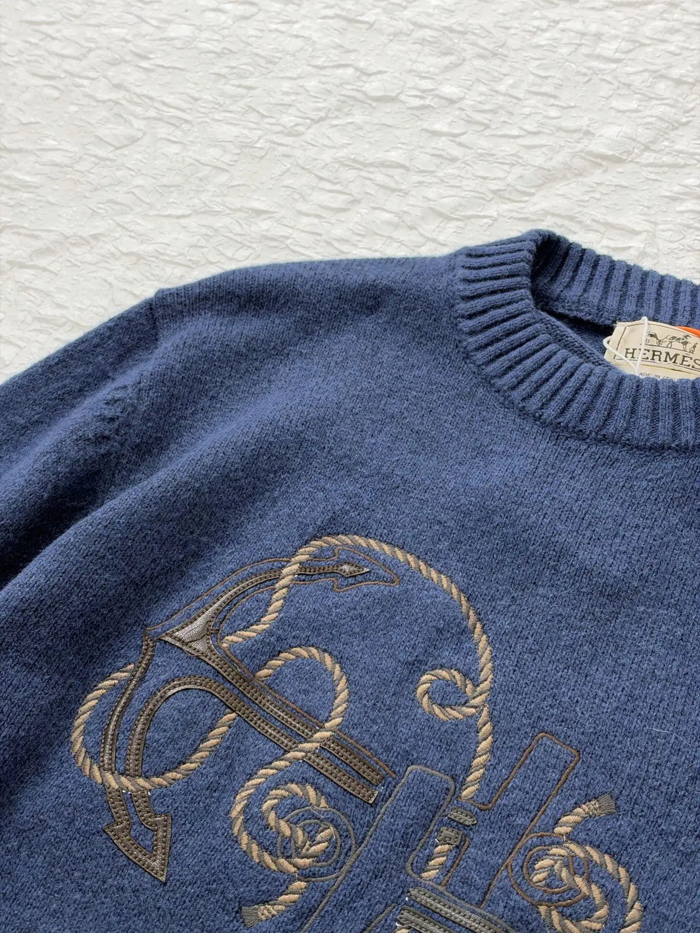 Anchor Embroidered Wool-Blend Crew-Neck Sweater D28520486 — view 6