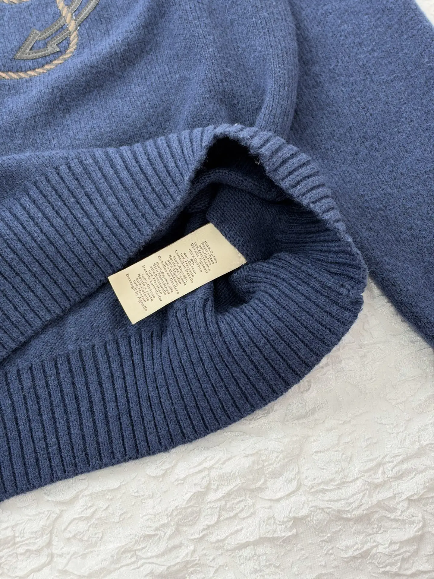 Anchor Embroidered Wool-Blend Crew-Neck Sweater D28520486 — view 9