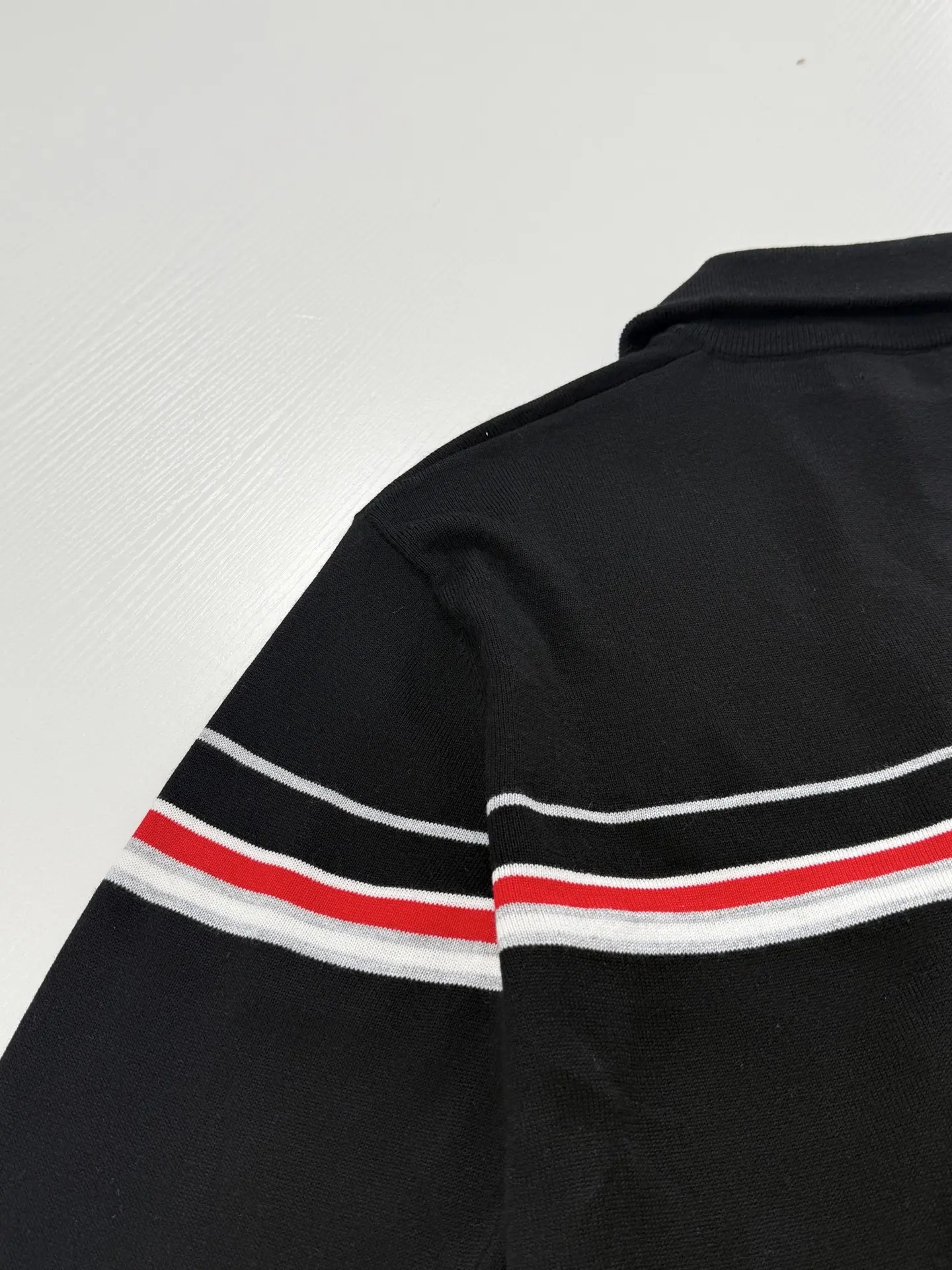 Logo Embroidered Striped Knit Zip-Up Jacket D28522027 — view 11