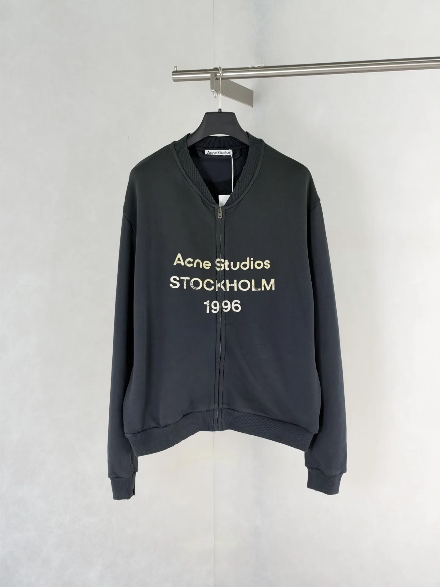 Logo Print Washed Cotton Zip-Up Sweatshirt D28820482