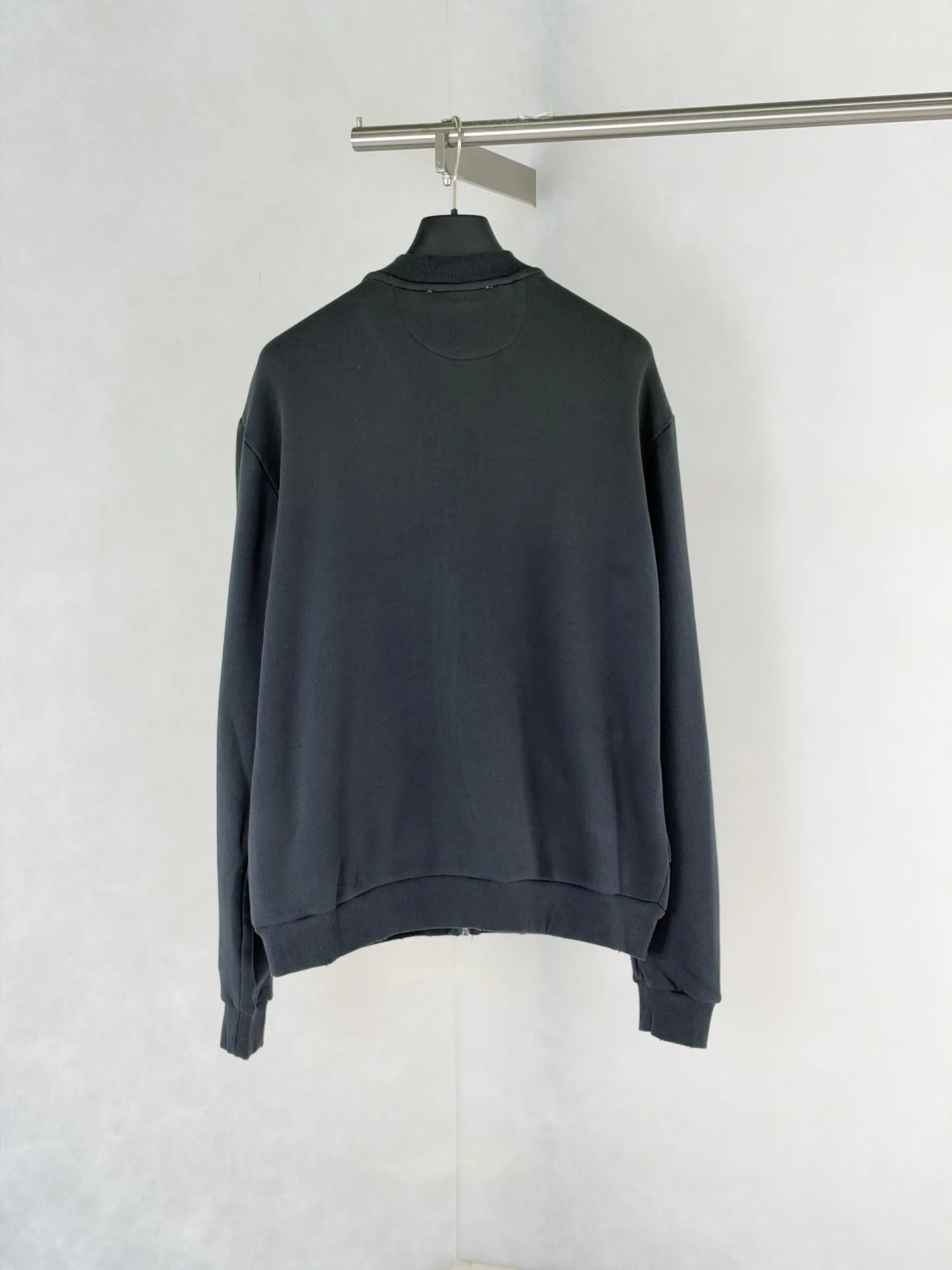 Logo Print Washed Cotton Zip-Up Sweatshirt D28820482 — view 2