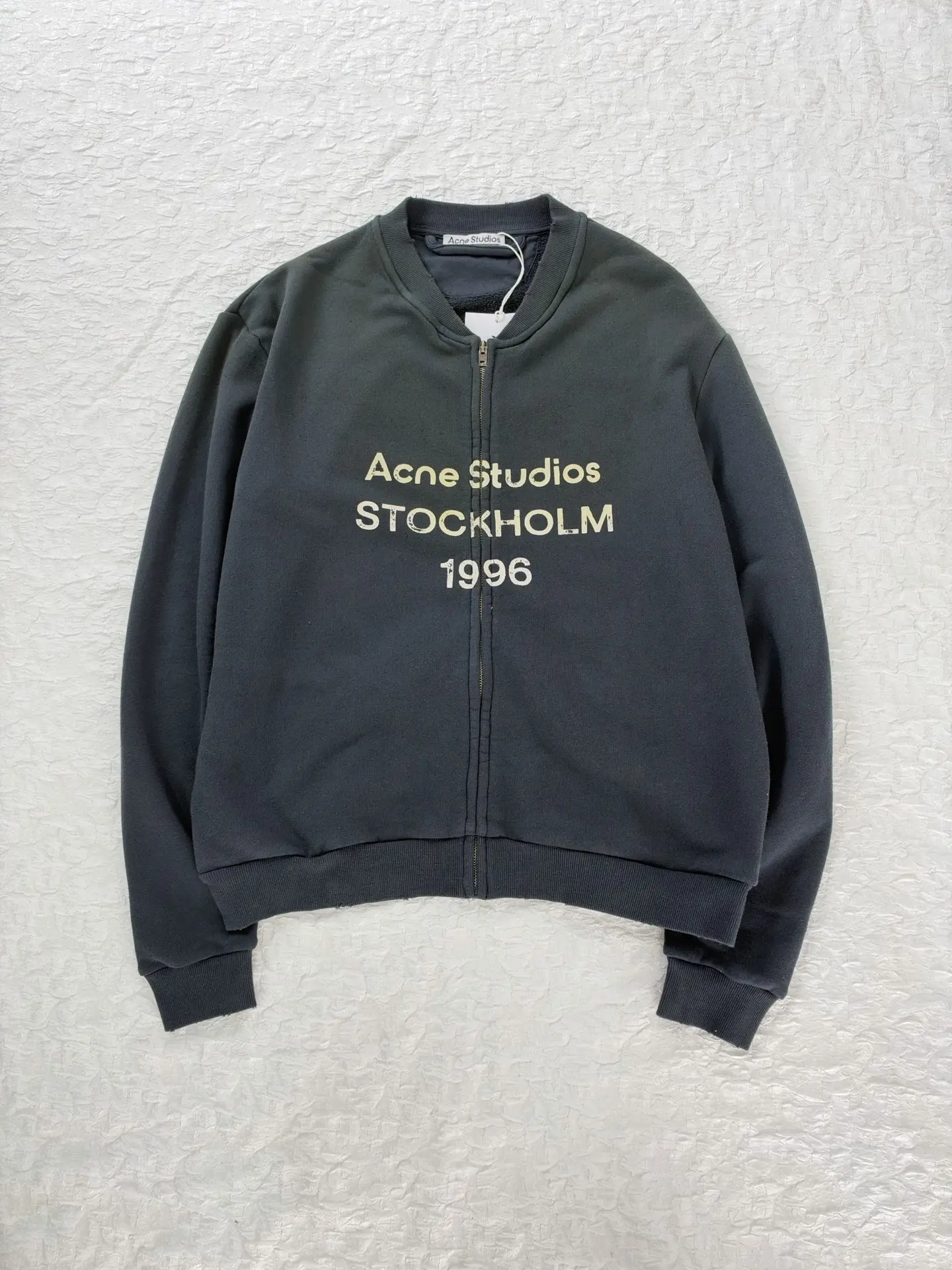 Logo Print Washed Cotton Zip-Up Sweatshirt D28820482 — view 3