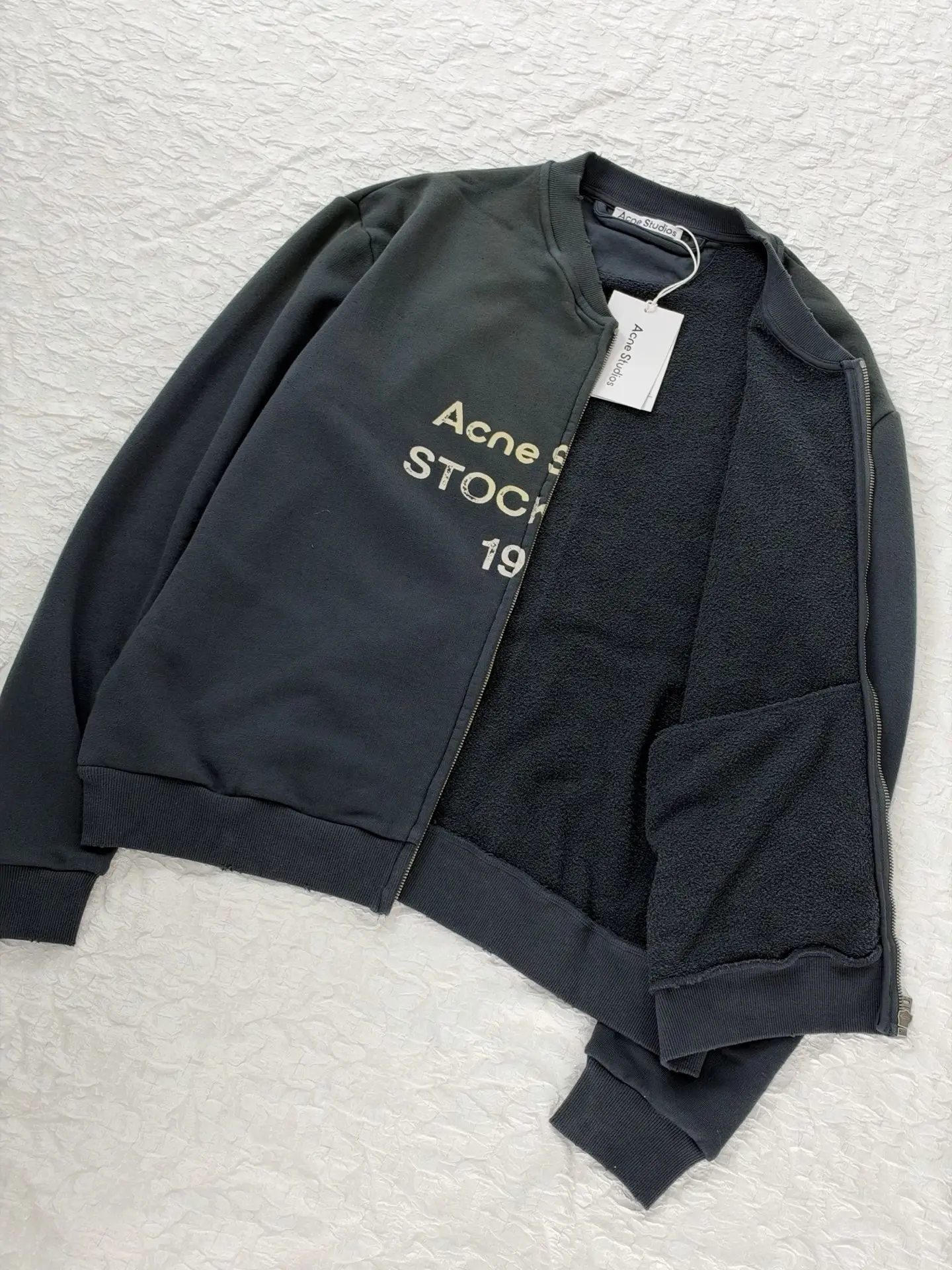 Logo Print Washed Cotton Zip-Up Sweatshirt D28820482 — view 6